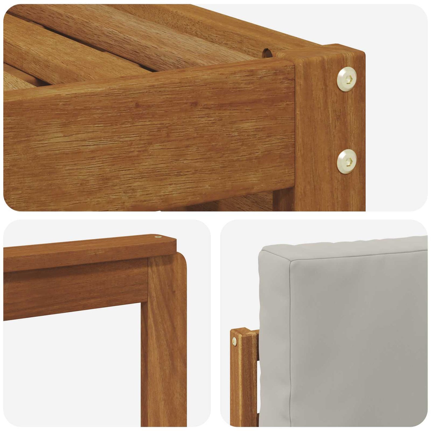 Sofa-Sets 9 pcs Natuurlijk en Lichtgrijs Massief Acaciahout is nu te koop bij PeponiXL, paradijselijk wonen!