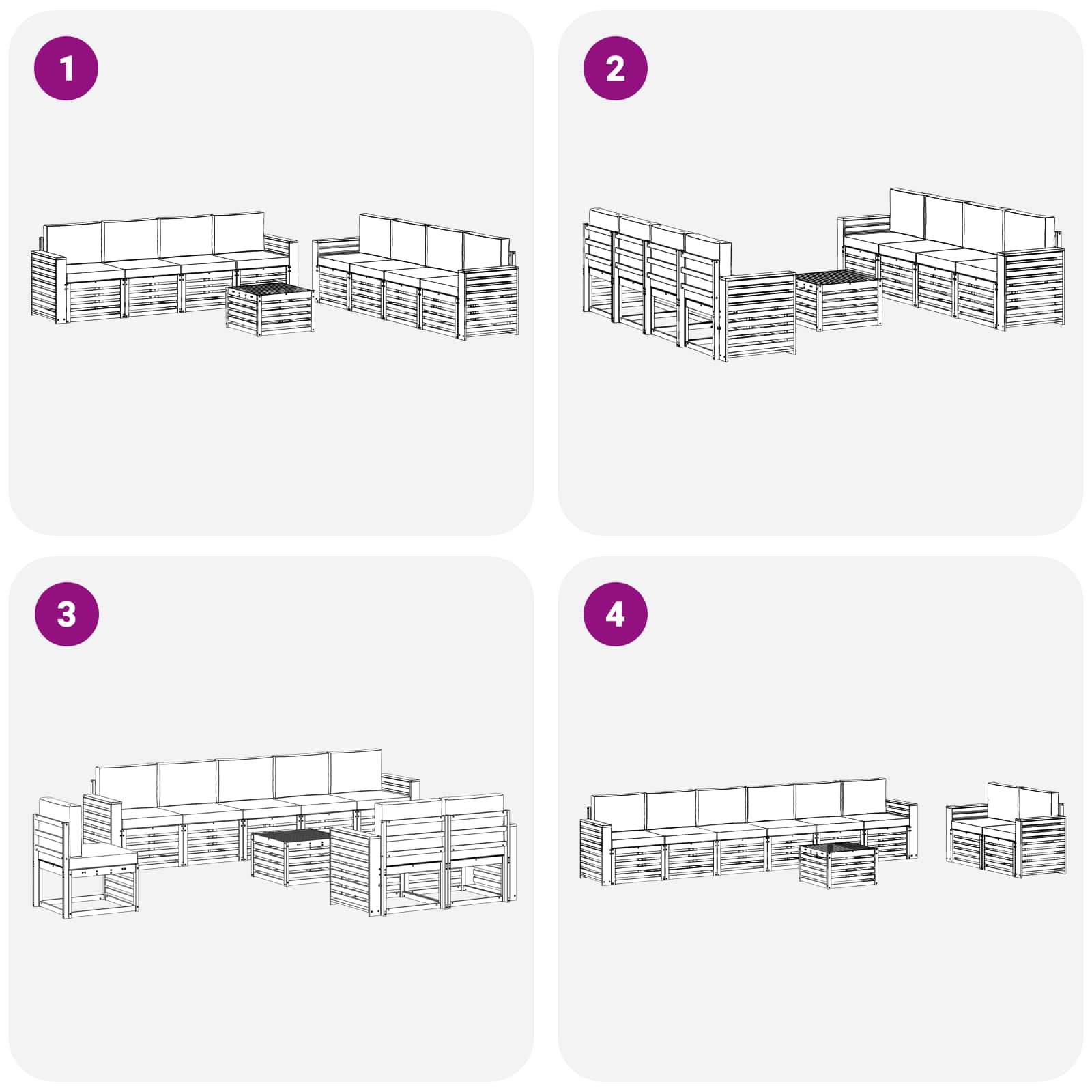 Sofa-Sets 9 pcs Natuurlijk en Antraciet Massief Acaciahout is nu te koop bij PeponiXL, paradijselijk wonen!