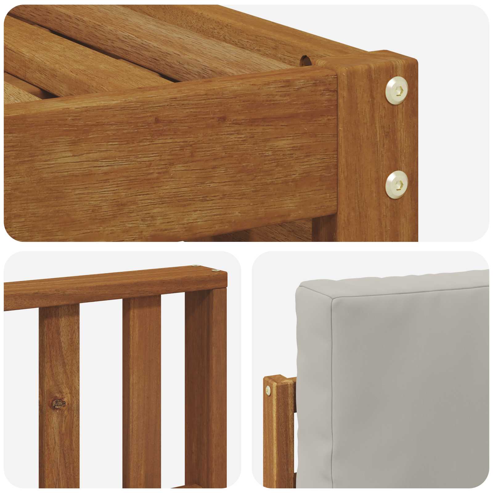 Buiten bankenset met kussen 4 pcs Natuurlijk en Lichtgrijs is nu te koop bij PeponiXL, paradijselijk wonen!