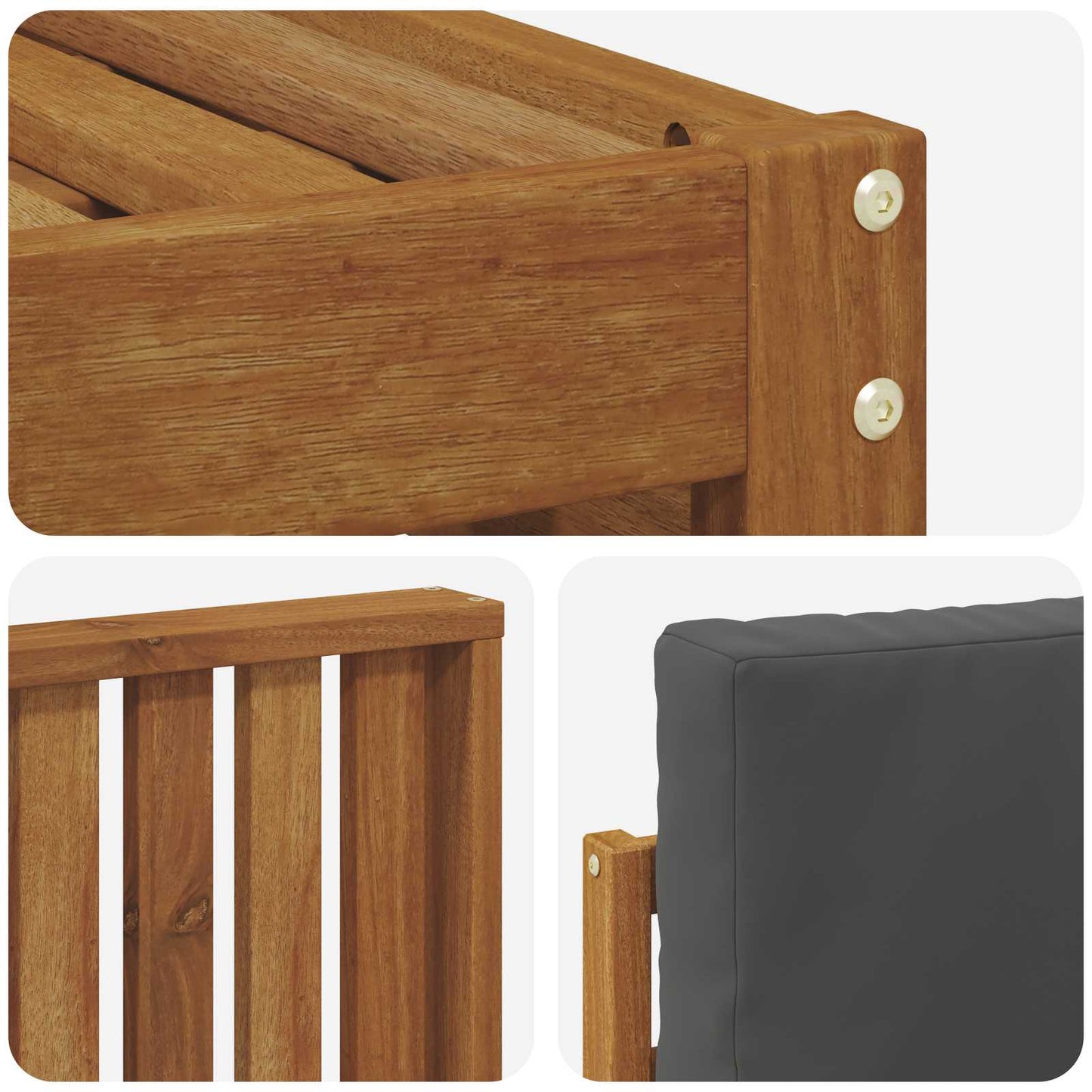 Buiten bankenset met kussen 4 pcs Natuurlijk en Antraciet is nu te koop bij PeponiXL, paradijselijk wonen!
