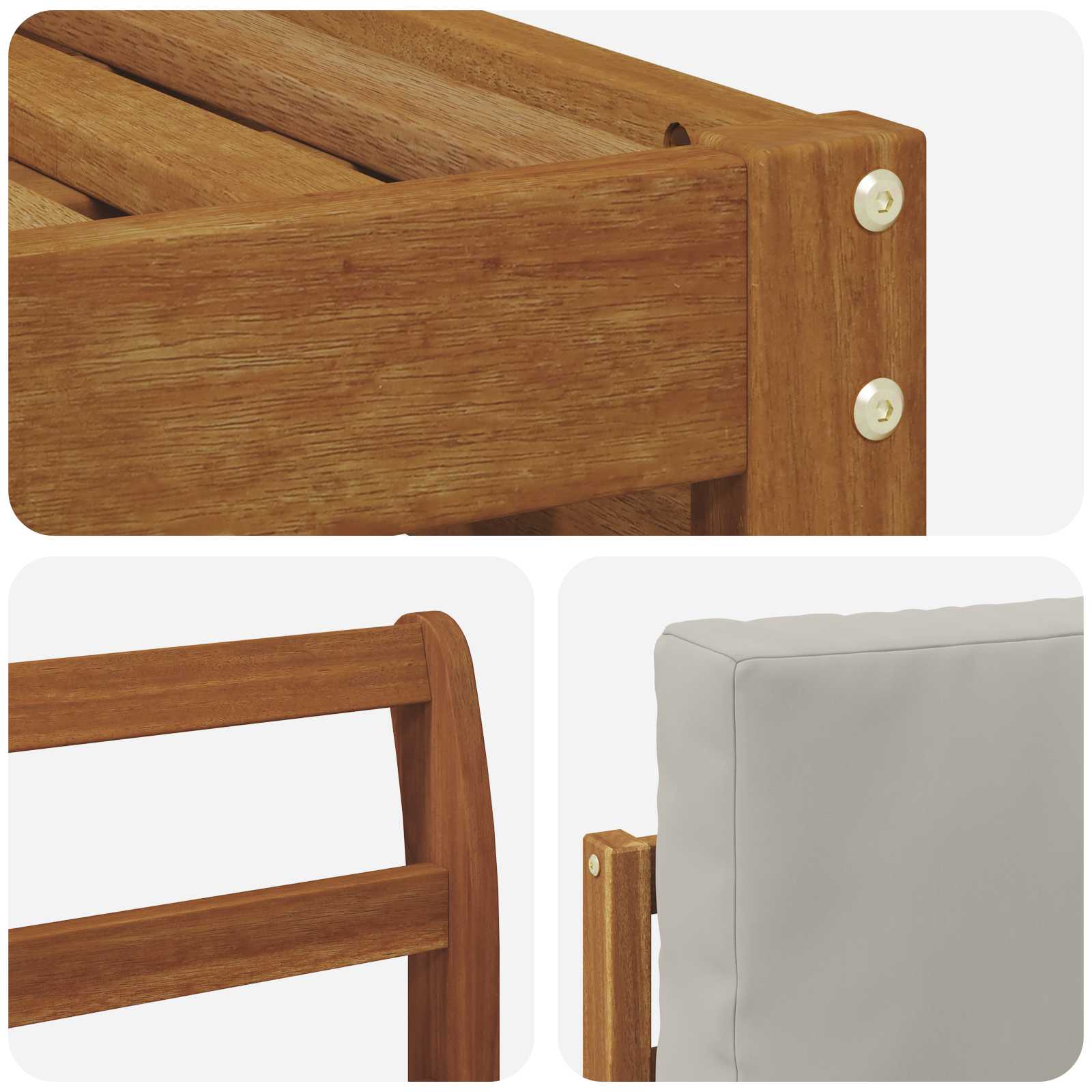 Buiten bankenset met kussen 4 pcs Natuurlijk en Lichtgrijs is nu te koop bij PeponiXL, paradijselijk wonen!