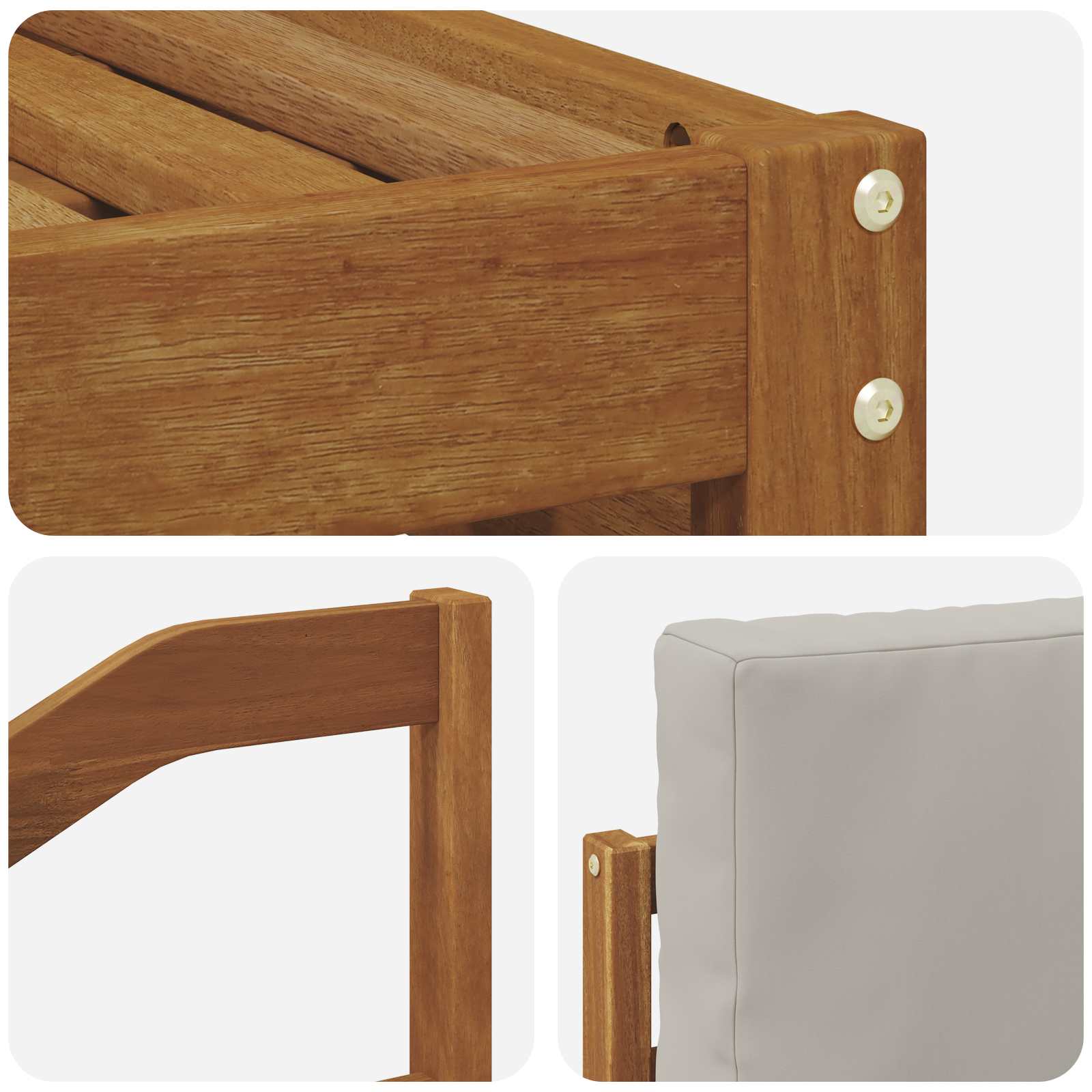 Buiten bankenset met kussen 4 pcs Natuurlijk en Lichtgrijs is nu te koop bij PeponiXL, paradijselijk wonen!
