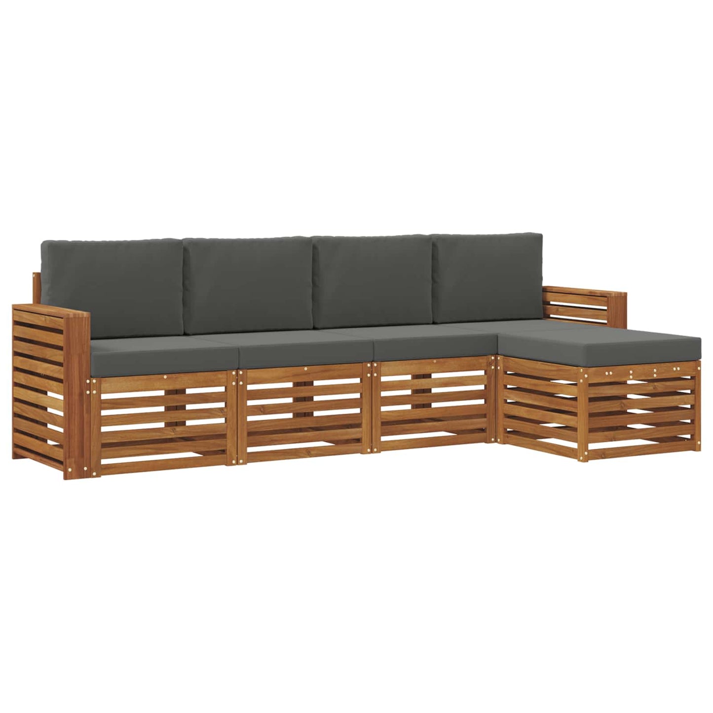 Buiten bankenset met kussen 5 pcs Natuurlijk en Antraciet is nu te koop bij PeponiXL, paradijselijk wonen!