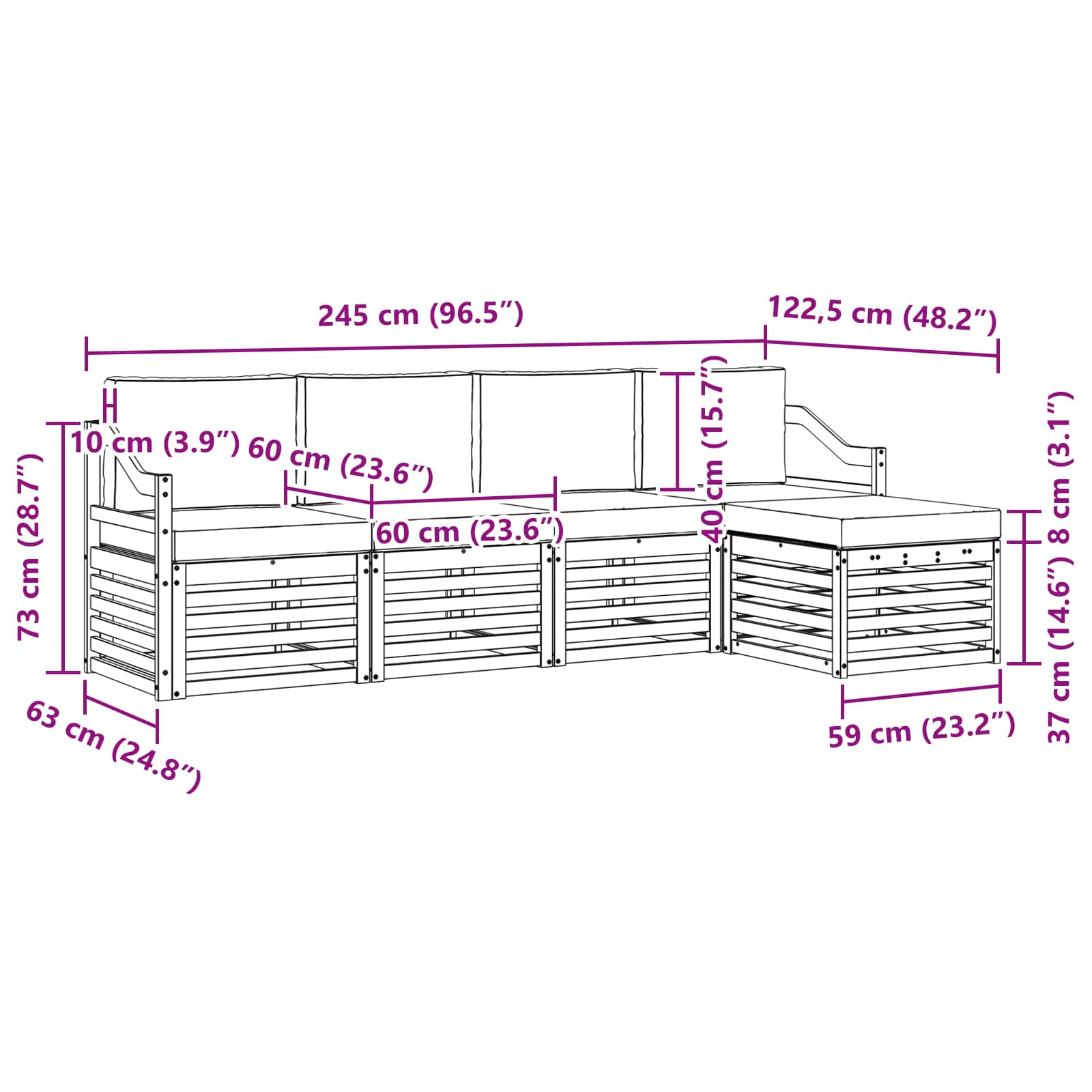 Buiten bankenset met kussen 5 pcs Natuurlijk en Antraciet is nu te koop bij PeponiXL, paradijselijk wonen!