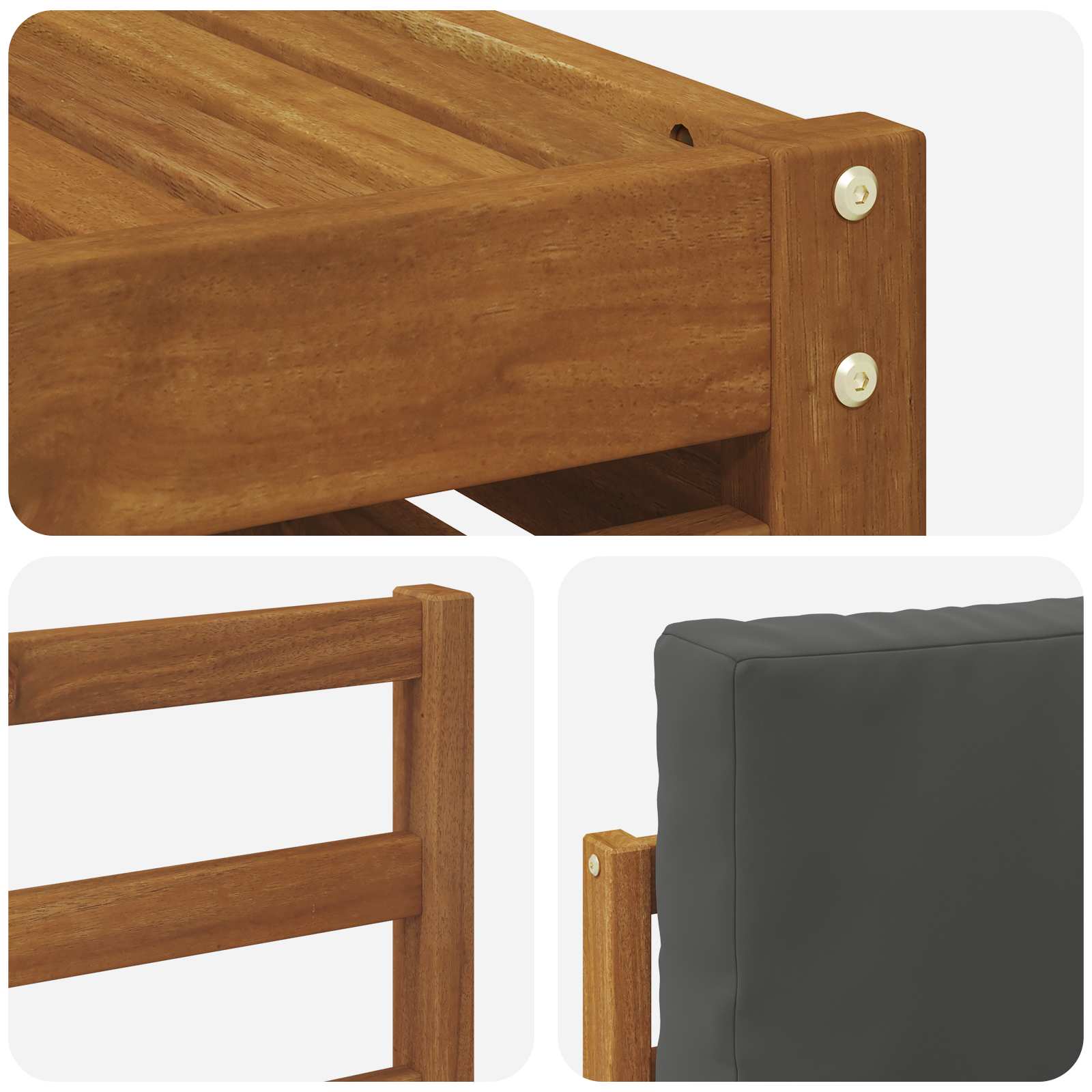 Buiten bankenset met kussen 6 pcs Natuurlijk en Antraciet is nu te koop bij PeponiXL, paradijselijk wonen!