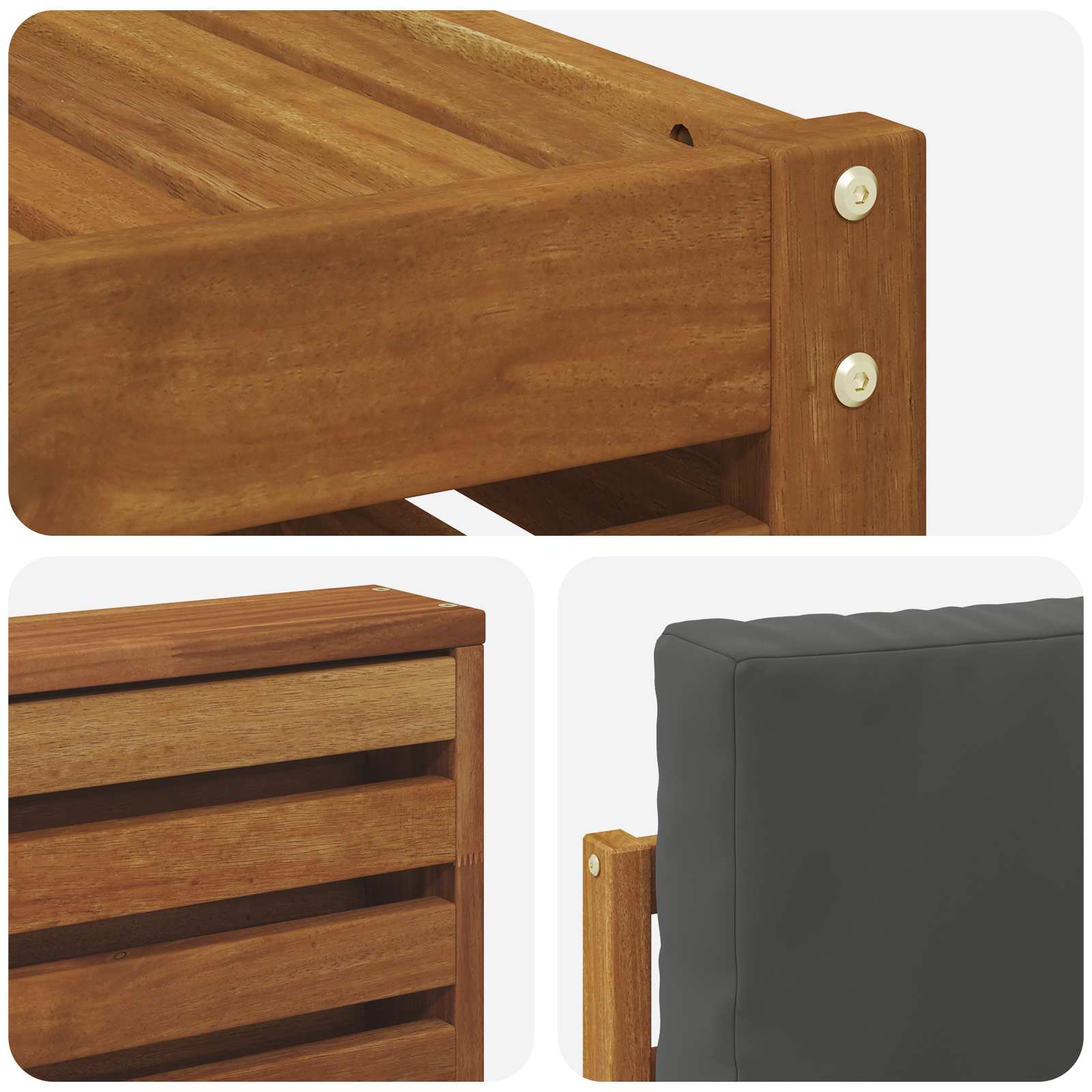 Buiten bankenset met kussen 6 pcs Natuurlijk en Antraciet is nu te koop bij PeponiXL, paradijselijk wonen!