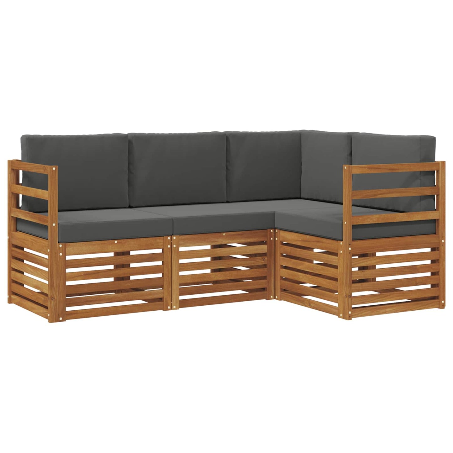 Sofa-Sets 4 pcs Natuurlijk en Antraciet Massief Acaciahout is nu te koop bij PeponiXL, paradijselijk wonen!