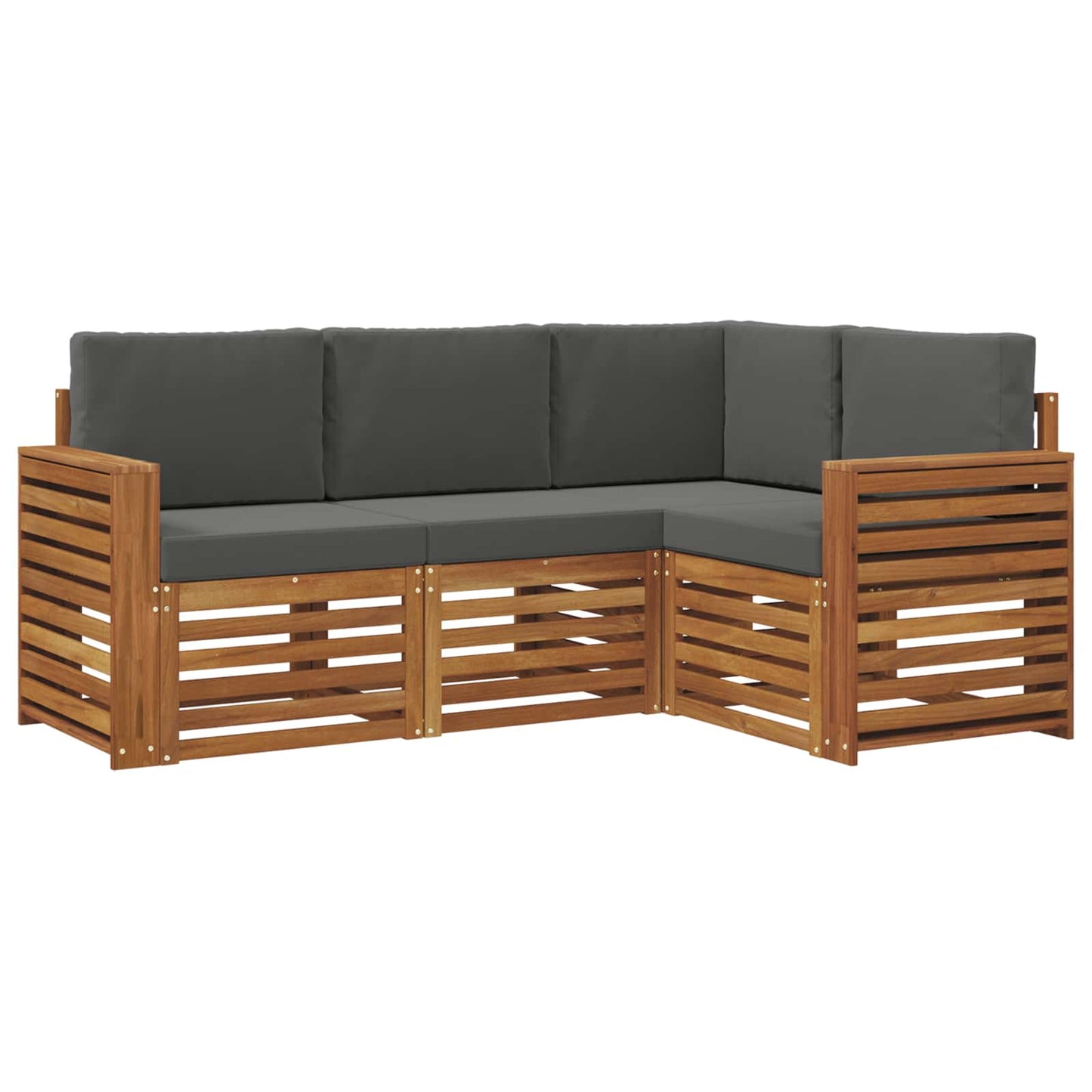 Sofa-Sets 4 pcs Natuurlijk en Antraciet Massief Acaciahout is nu te koop bij PeponiXL, paradijselijk wonen!