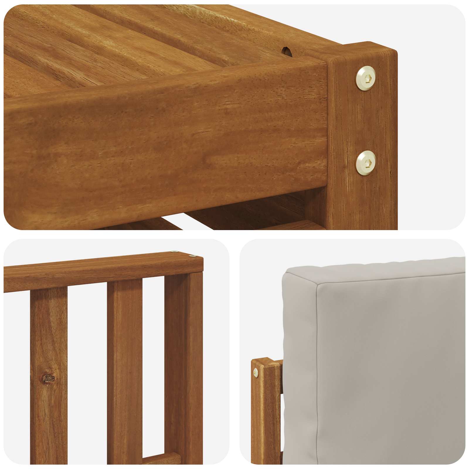 Buiten bankenset met kussen 5 pcs Natuurlijk en Lichtgrijs is nu te koop bij PeponiXL, paradijselijk wonen!