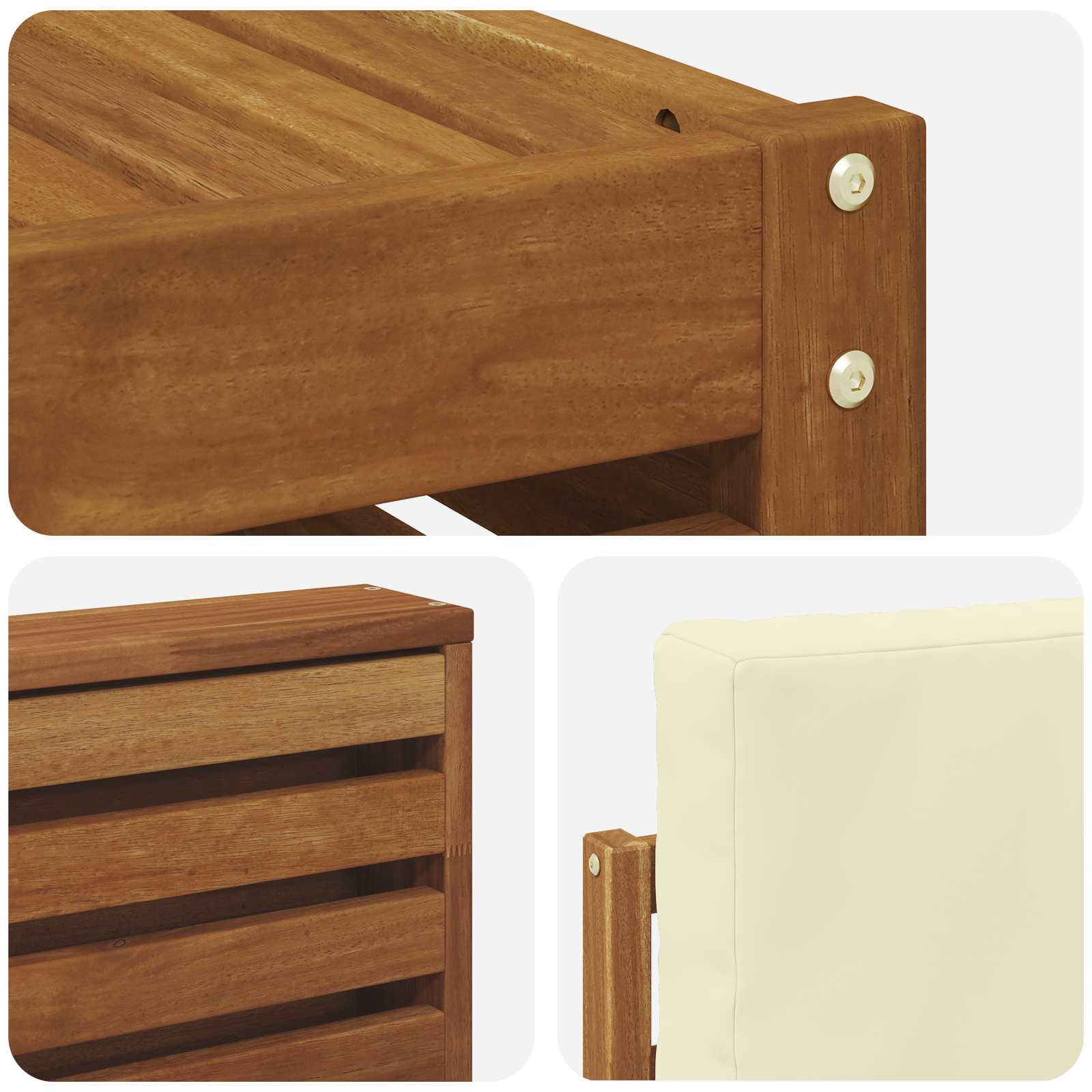 Buiten bankenset met kussen 5 pcs Natuurlijk en Crème is nu te koop bij PeponiXL, paradijselijk wonen!