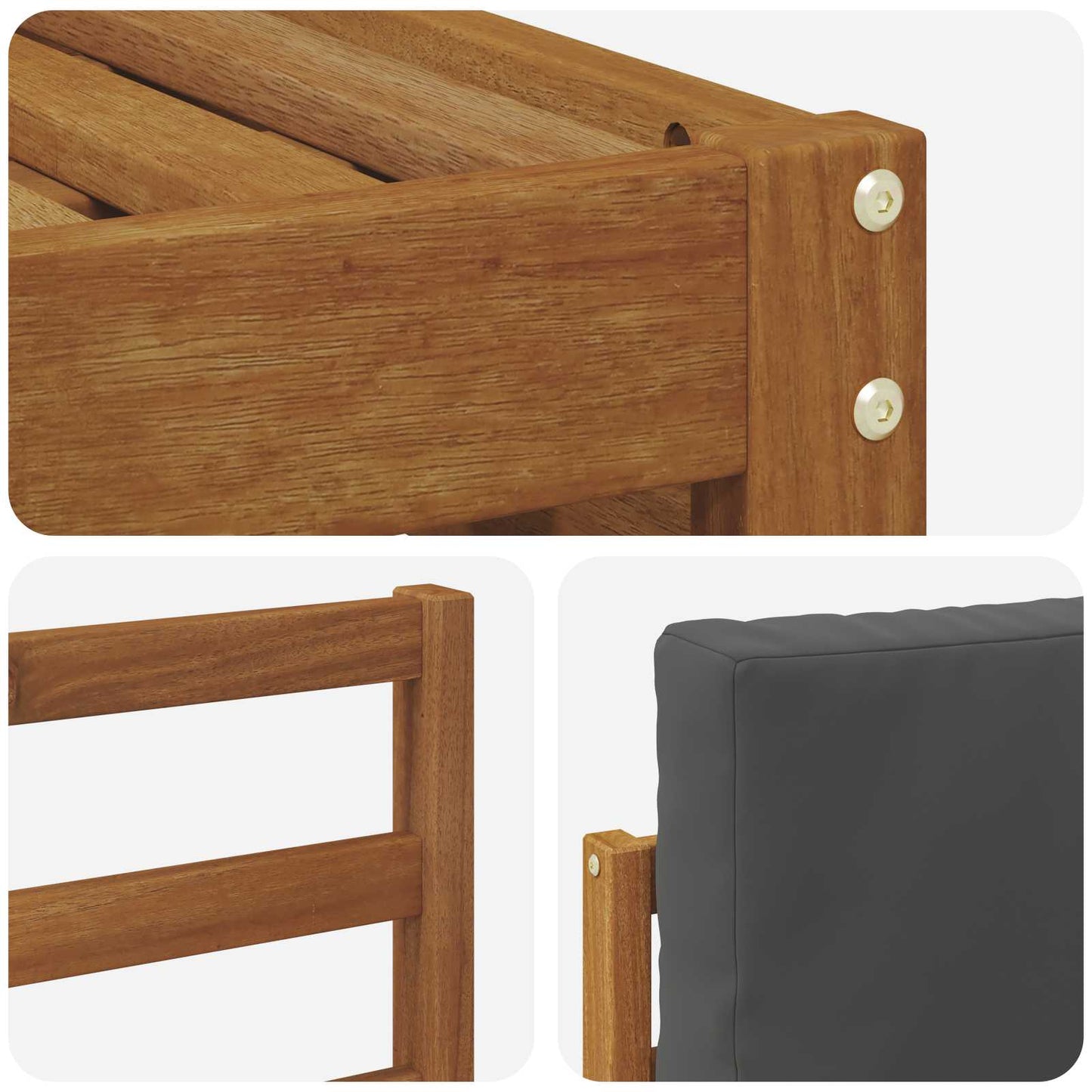 Hoekbank Set met kussen 6 pcs Natuurlijk en Antraciet is nu te koop bij PeponiXL, paradijselijk wonen!