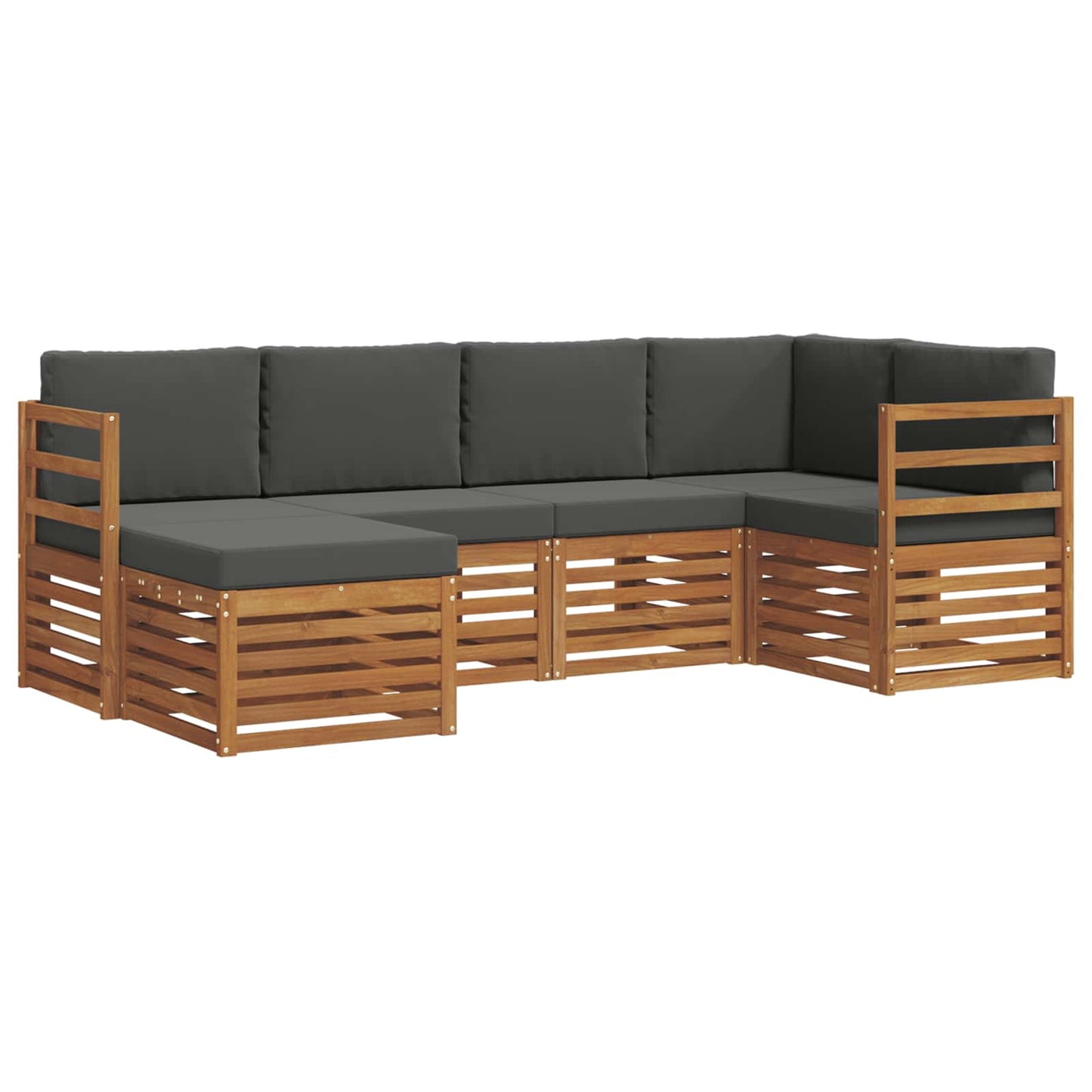 Hoekbank Set met kussen 6 pcs Natuurlijk en Antraciet is nu te koop bij PeponiXL, paradijselijk wonen!
