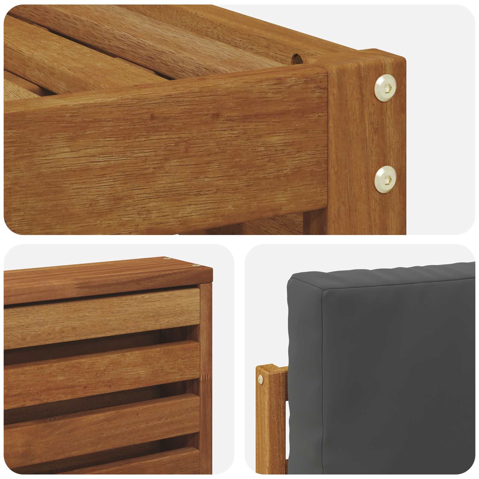 Hoekbank Set met kussen 6 pcs Natuurlijk en Antraciet is nu te koop bij PeponiXL, paradijselijk wonen!