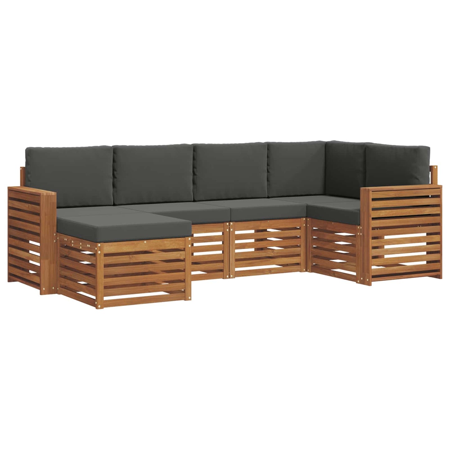 Hoekbank Set met kussen 6 pcs Natuurlijk en Antraciet is nu te koop bij PeponiXL, paradijselijk wonen!