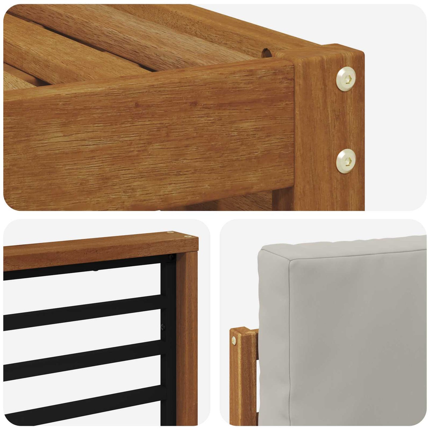 Hoekbank Set met kussen 6 pcs Natuurlijk en Lichtgrijs is nu te koop bij PeponiXL, paradijselijk wonen!