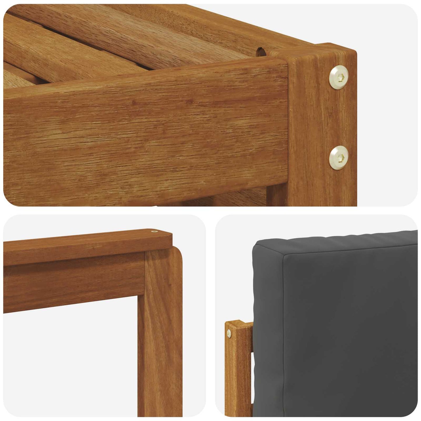 Sofa-Sets 6 pcs Natuurlijk en Antraciet Massief Acaciahout is nu te koop bij PeponiXL, paradijselijk wonen!
