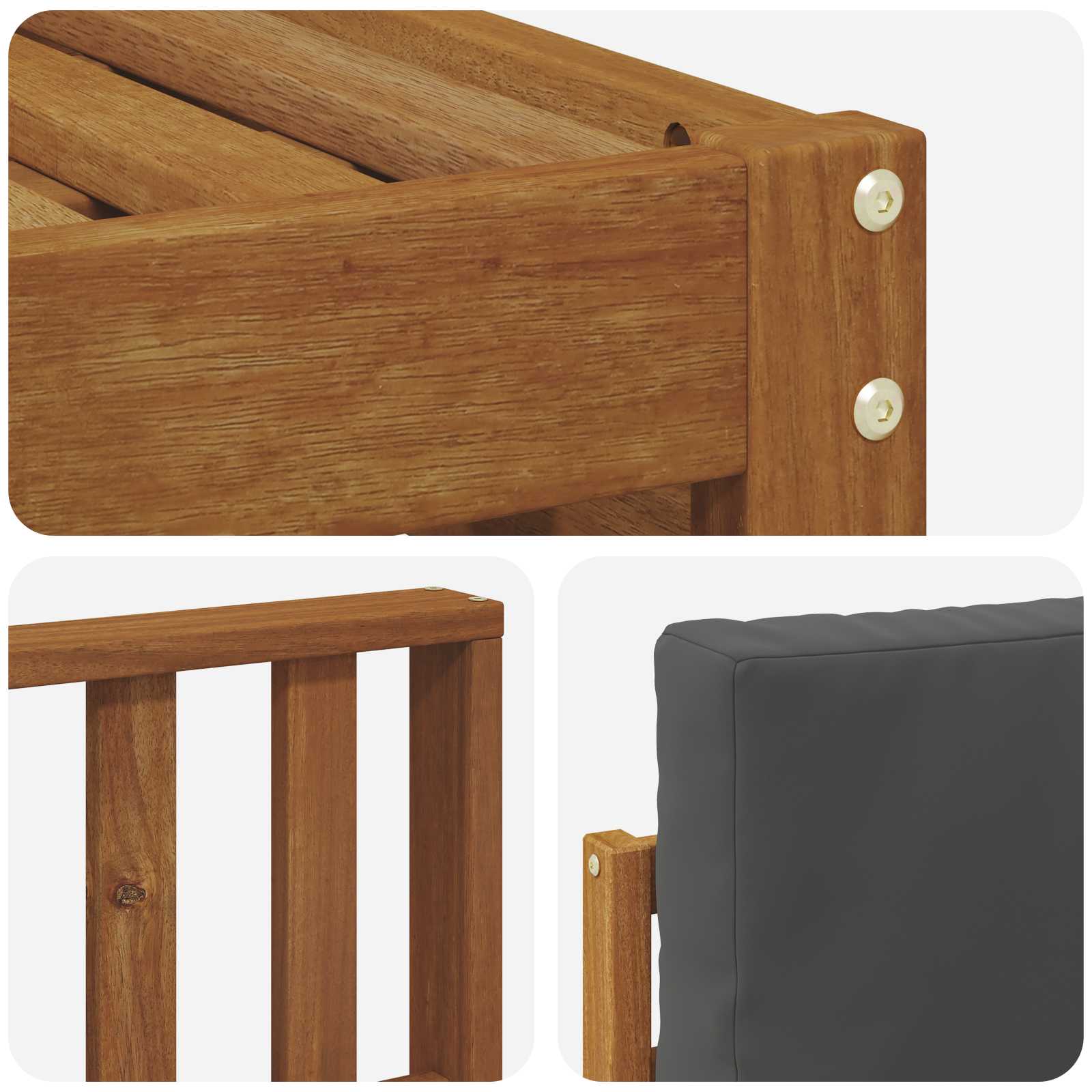 Sofa-Sets 6 pcs Natuurlijk en Antraciet Massief Acaciahout is nu te koop bij PeponiXL, paradijselijk wonen!
