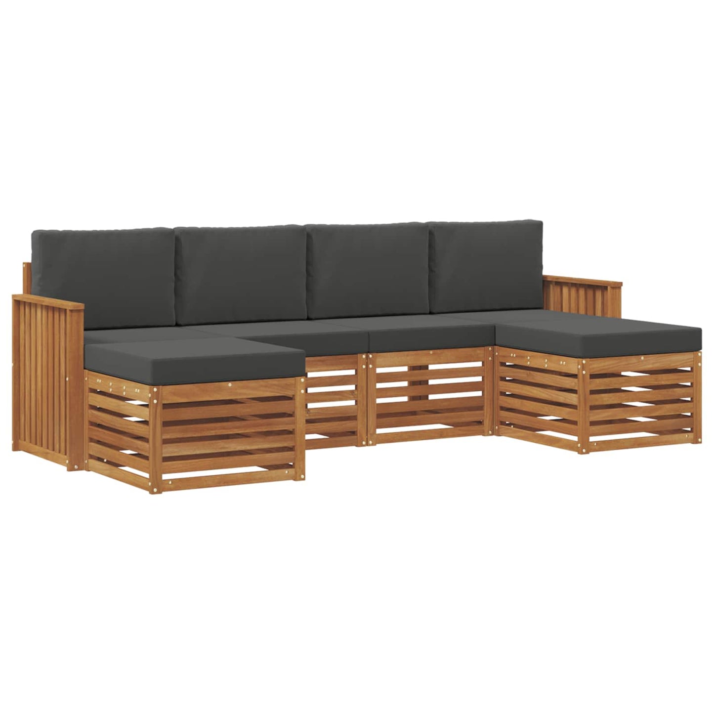Sofa-Sets 6 pcs Natuurlijk en Antraciet Massief Acaciahout is nu te koop bij PeponiXL, paradijselijk wonen!