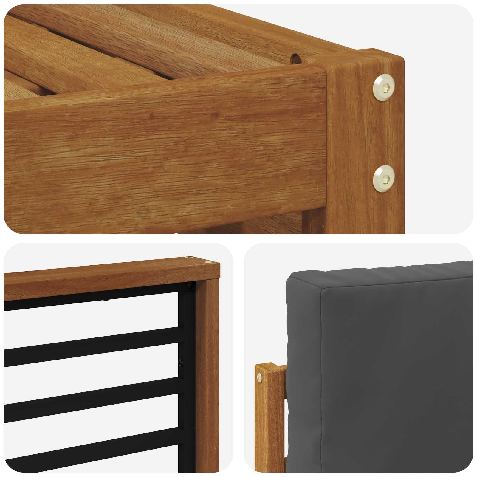 Sofa-Sets 6 pcs Natuurlijk en Antraciet Massief Acaciahout is nu te koop bij PeponiXL, paradijselijk wonen!