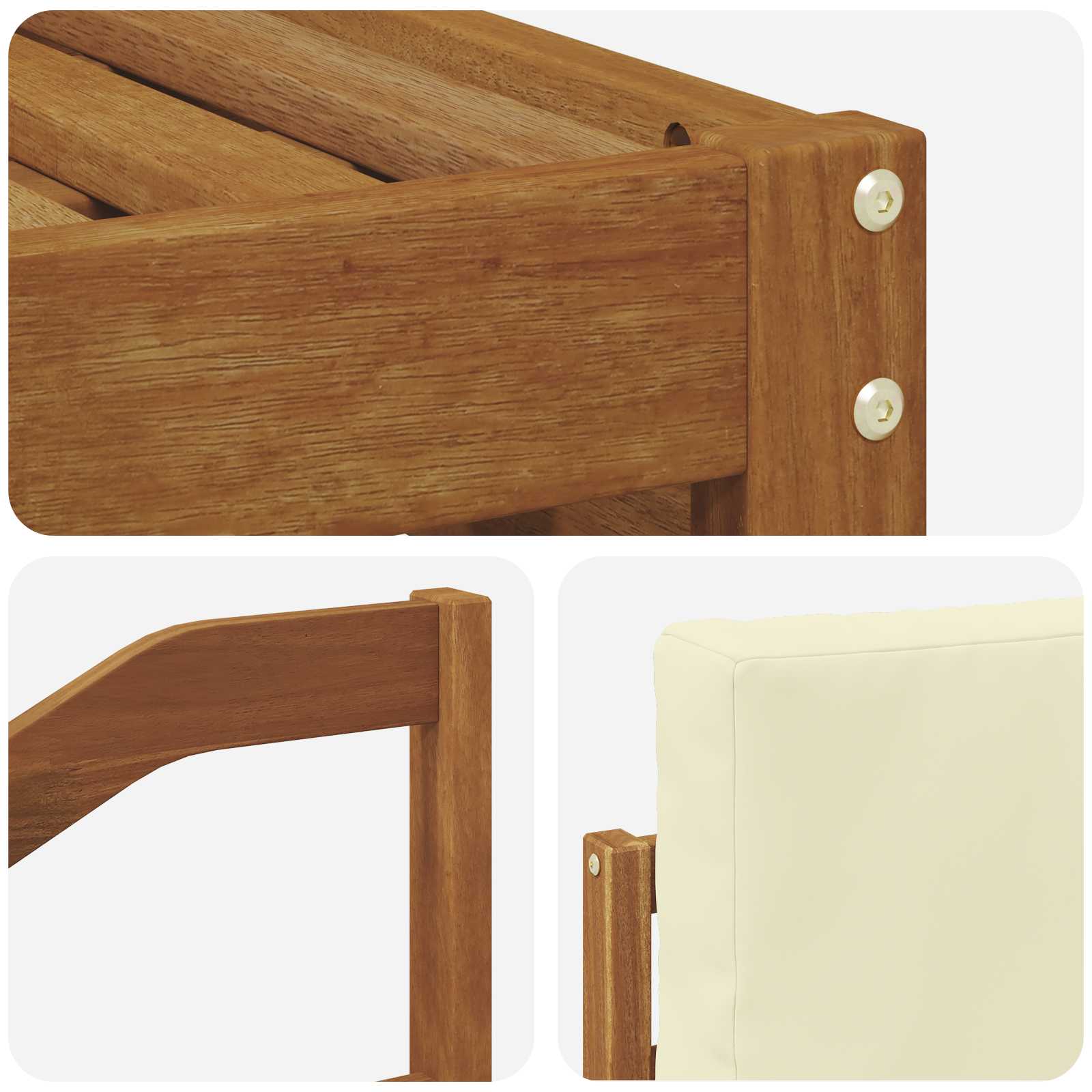 Sofa-Sets 6 pcs Natuurlijk en Lichtgrijs Massief Acaciahout is nu te koop bij PeponiXL, paradijselijk wonen!
