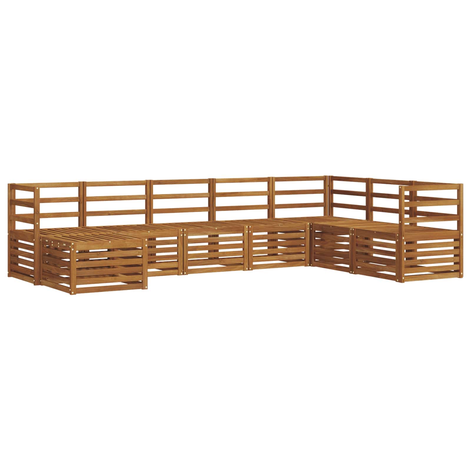 Buiten bankenset 8 pcs Naturel Massief Acaciahout is nu te koop bij PeponiXL, paradijselijk wonen!