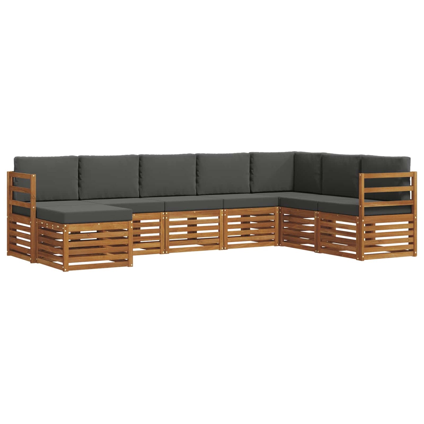 Buiten bankenset met kussen 8 pcs Natuurlijk en Antraciet is nu te koop bij PeponiXL, paradijselijk wonen!