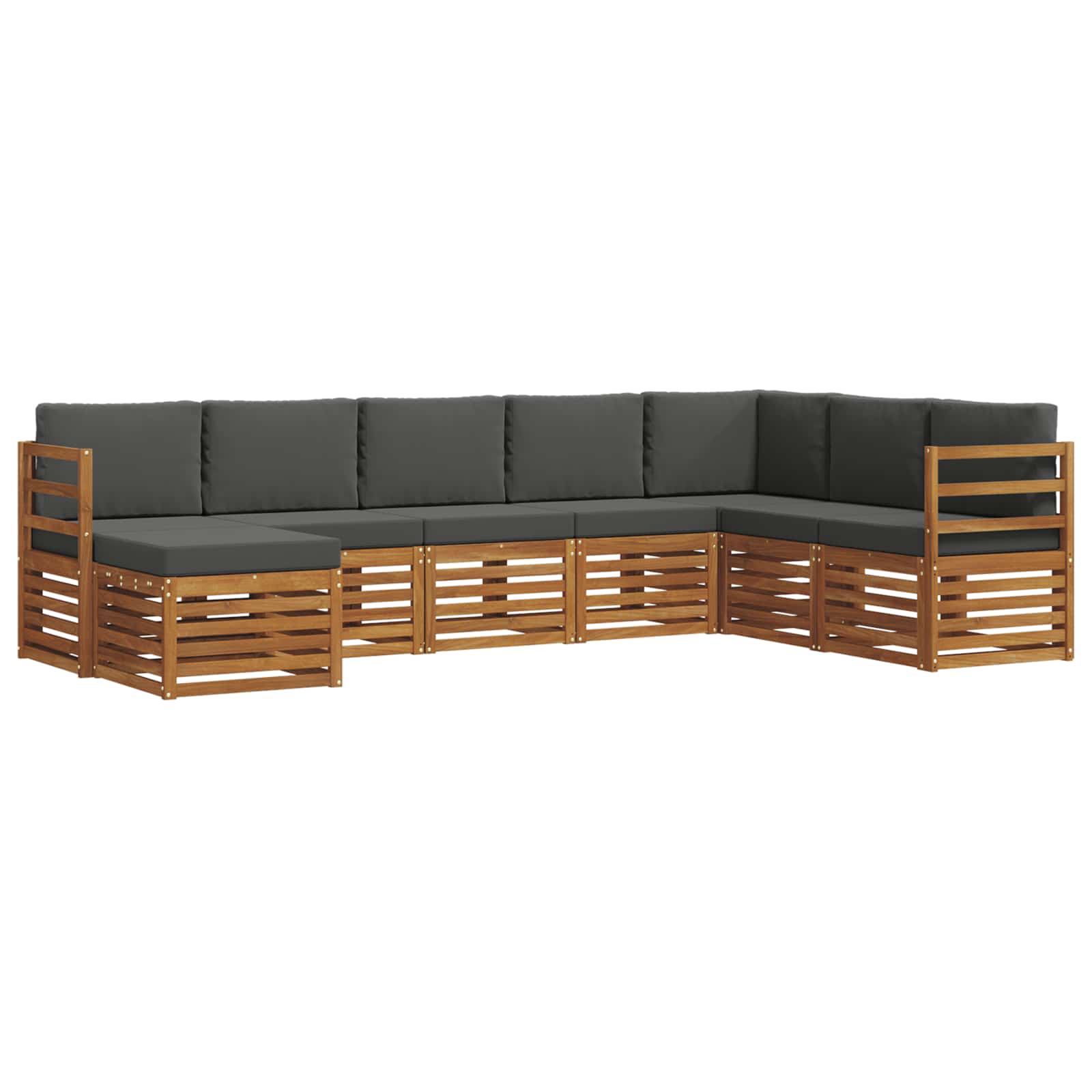 Buiten bankenset met kussen 8 pcs Natuurlijk en Antraciet is nu te koop bij PeponiXL, paradijselijk wonen!