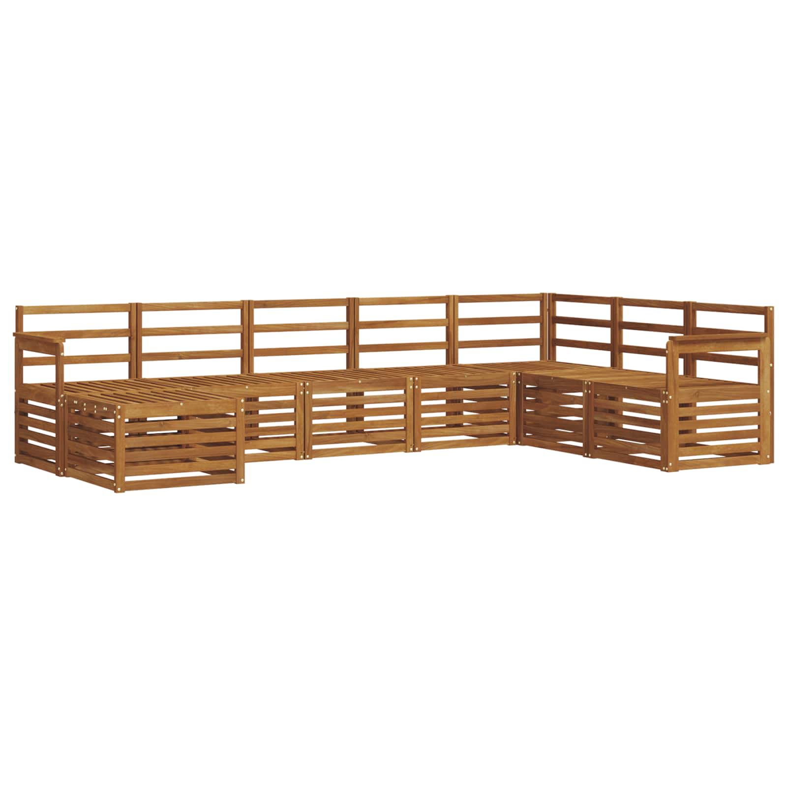 Buiten bankenset 8 pcs Naturel Massief Acaciahout is nu te koop bij PeponiXL, paradijselijk wonen!