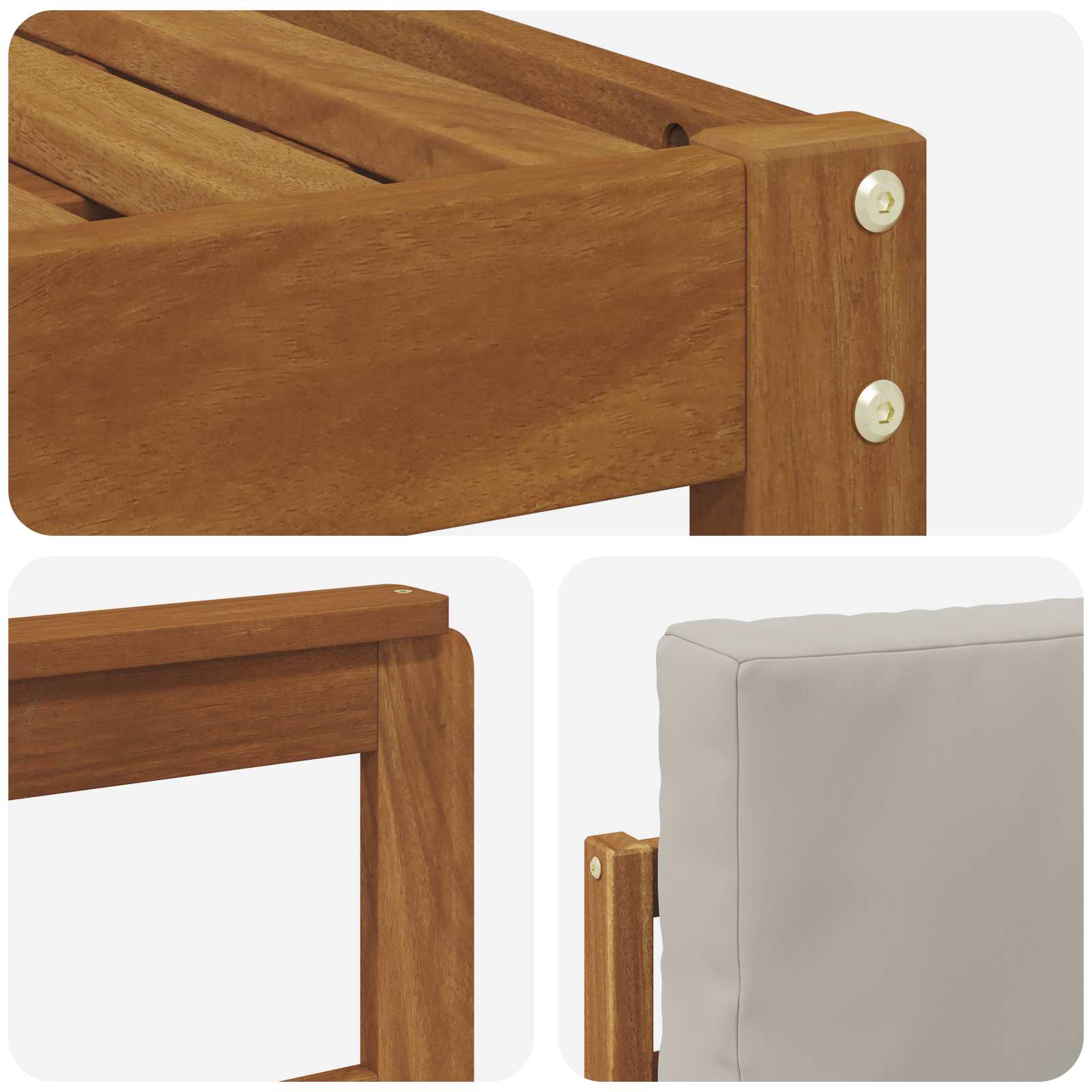 Buiten bankenset met kussen 8 pcs Natuurlijk en Lichtgrijs is nu te koop bij PeponiXL, paradijselijk wonen!