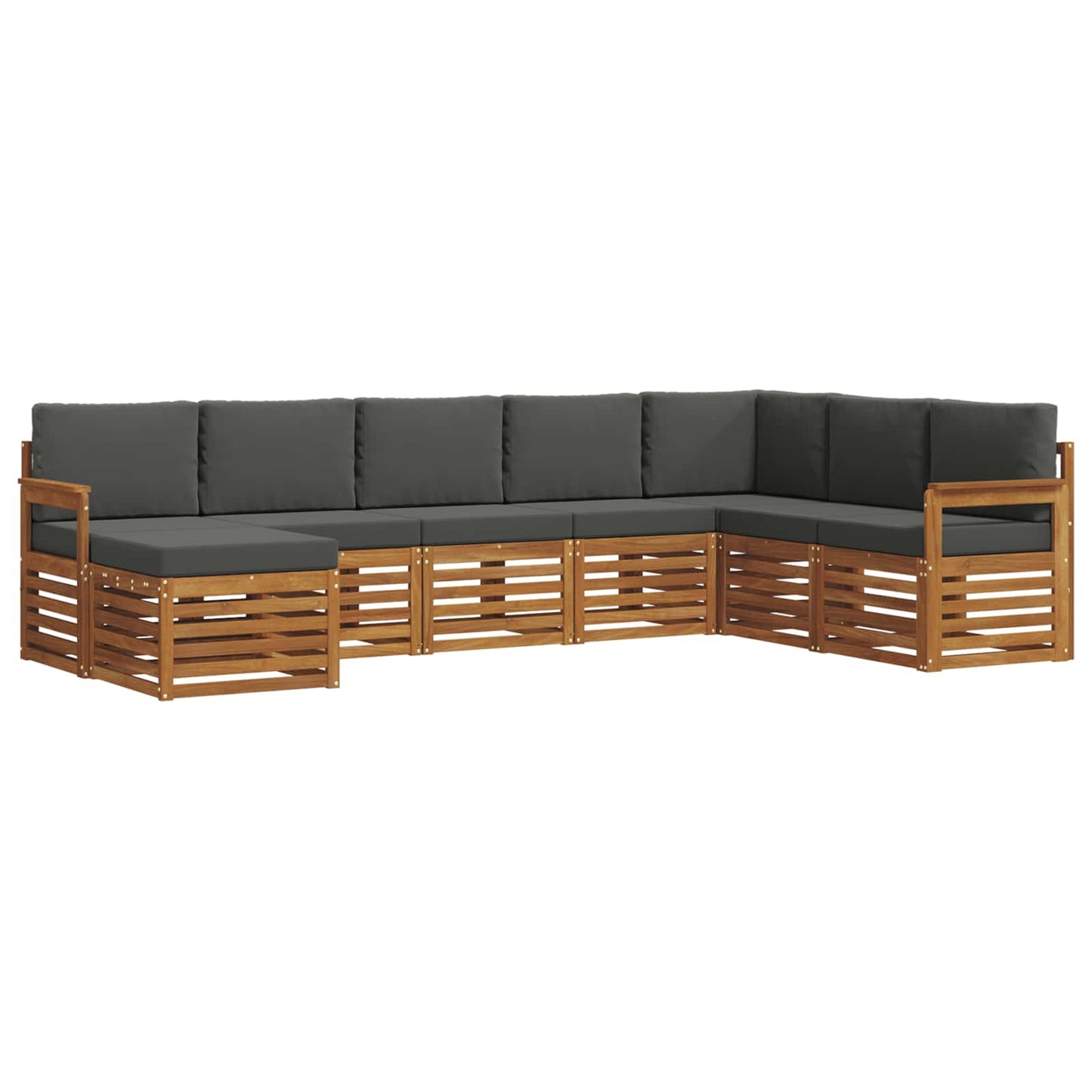 Buiten bankenset met kussen 8 pcs Natuurlijk en Antraciet is nu te koop bij PeponiXL, paradijselijk wonen!