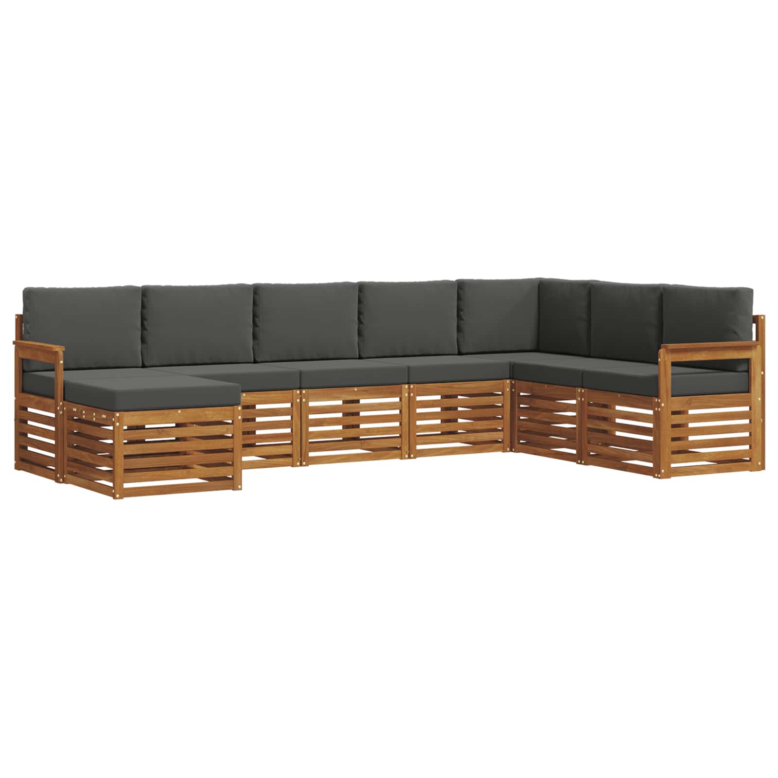 Buiten bankenset met kussen 8 pcs Natuurlijk en Antraciet is nu te koop bij PeponiXL, paradijselijk wonen!