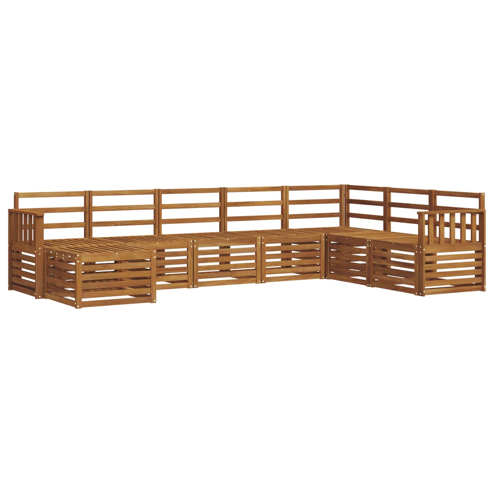 Buiten bankenset 8 pcs Naturel Massief Acaciahout is nu te koop bij PeponiXL, paradijselijk wonen!