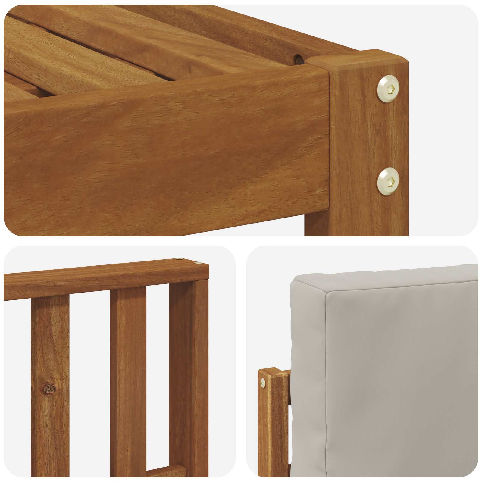 Buiten bankenset met kussen 8 pcs Natuurlijk en Lichtgrijs is nu te koop bij PeponiXL, paradijselijk wonen!
