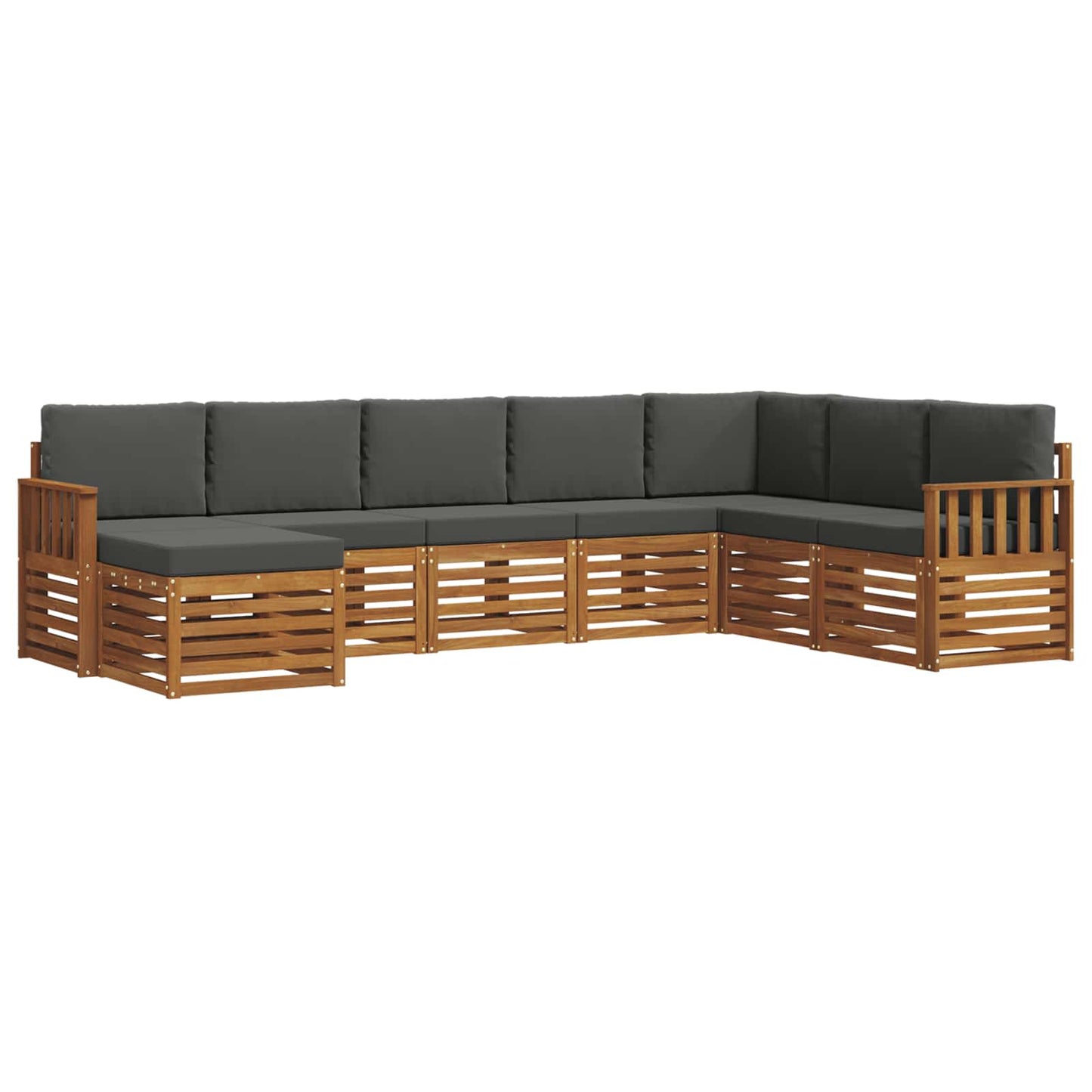 Buiten bankenset met kussen 8 pcs Natuurlijk en Antraciet is nu te koop bij PeponiXL, paradijselijk wonen!