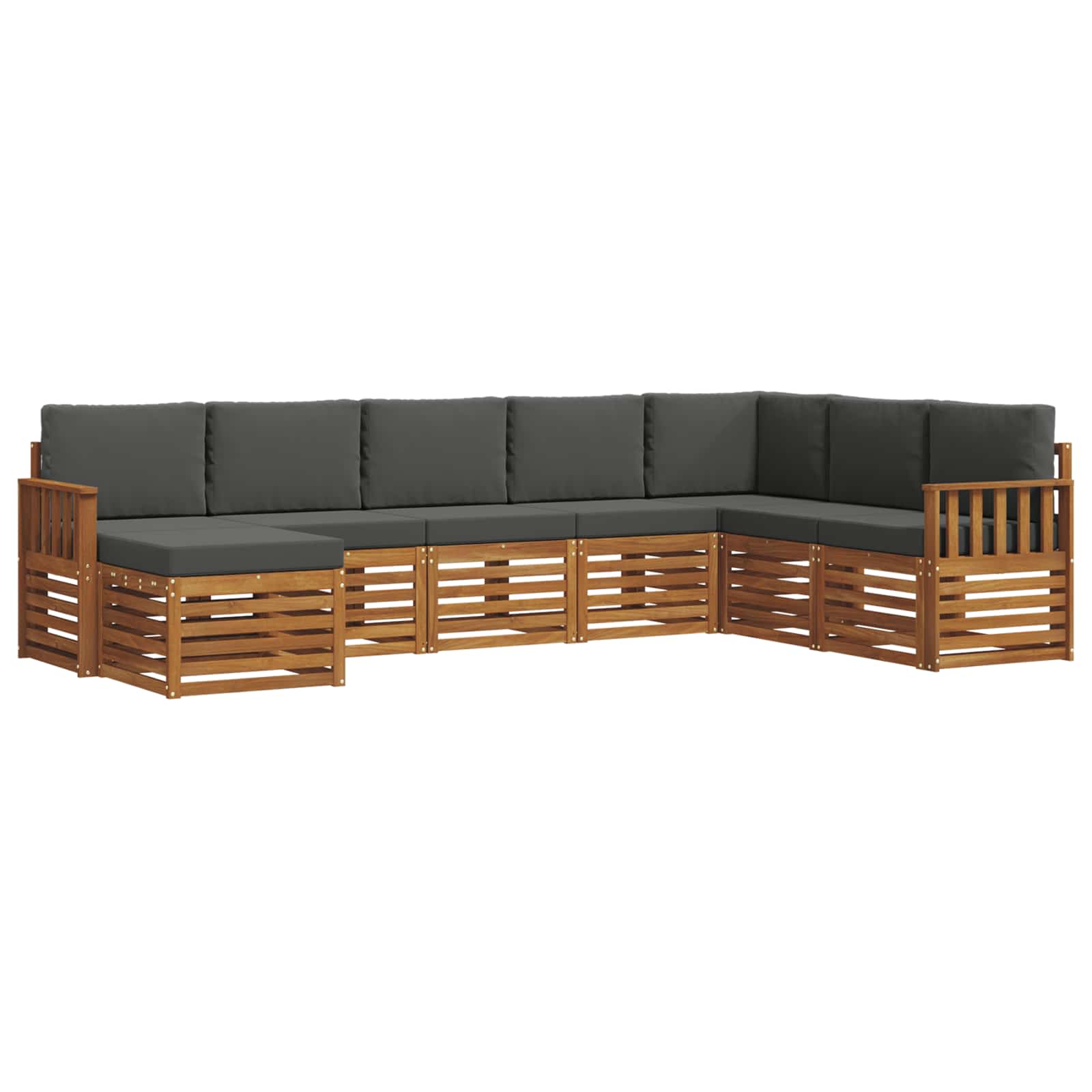 Buiten bankenset met kussen 8 pcs Natuurlijk en Antraciet is nu te koop bij PeponiXL, paradijselijk wonen!