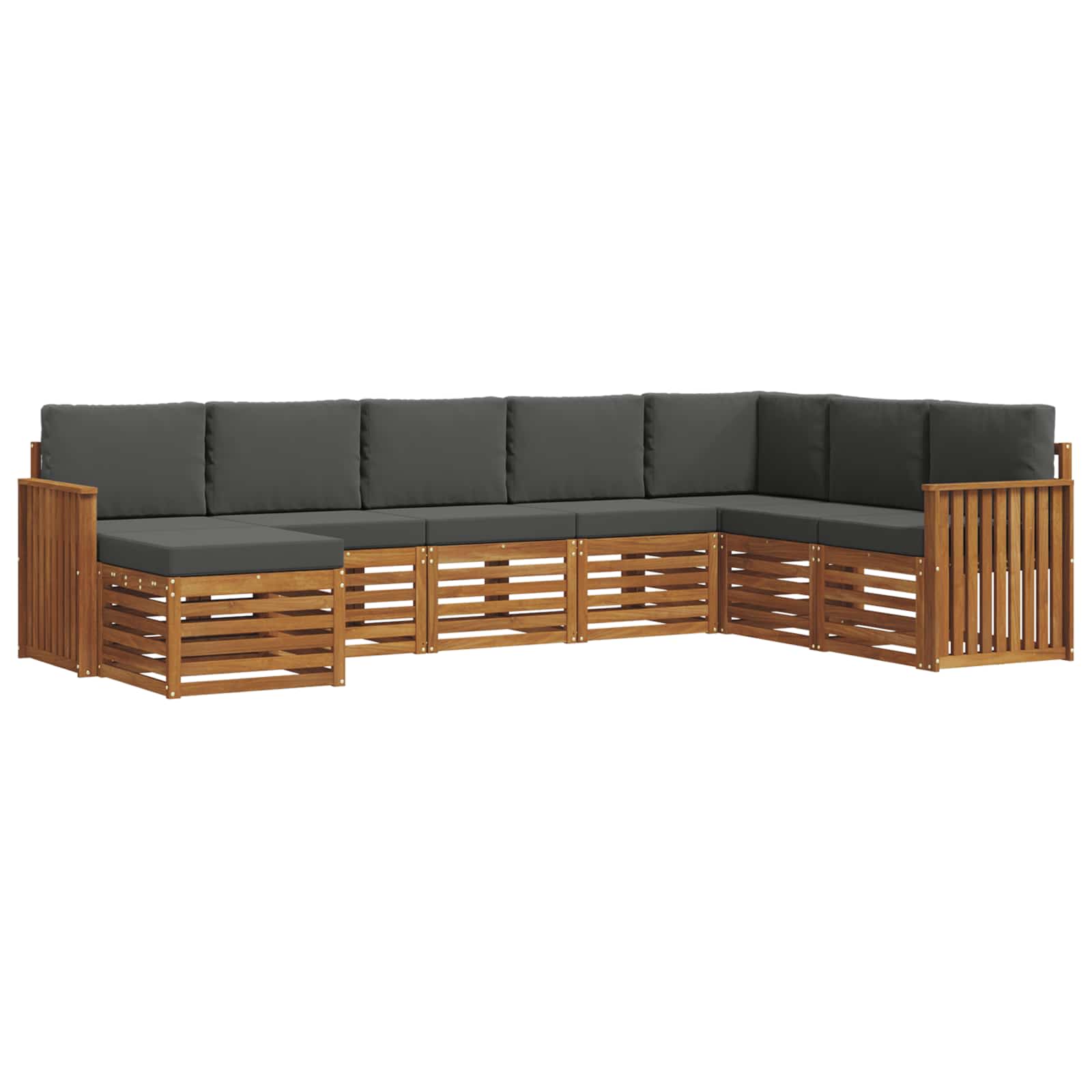 Buiten bankenset met kussen 8 pcs Natuurlijk en Antraciet is nu te koop bij PeponiXL, paradijselijk wonen!