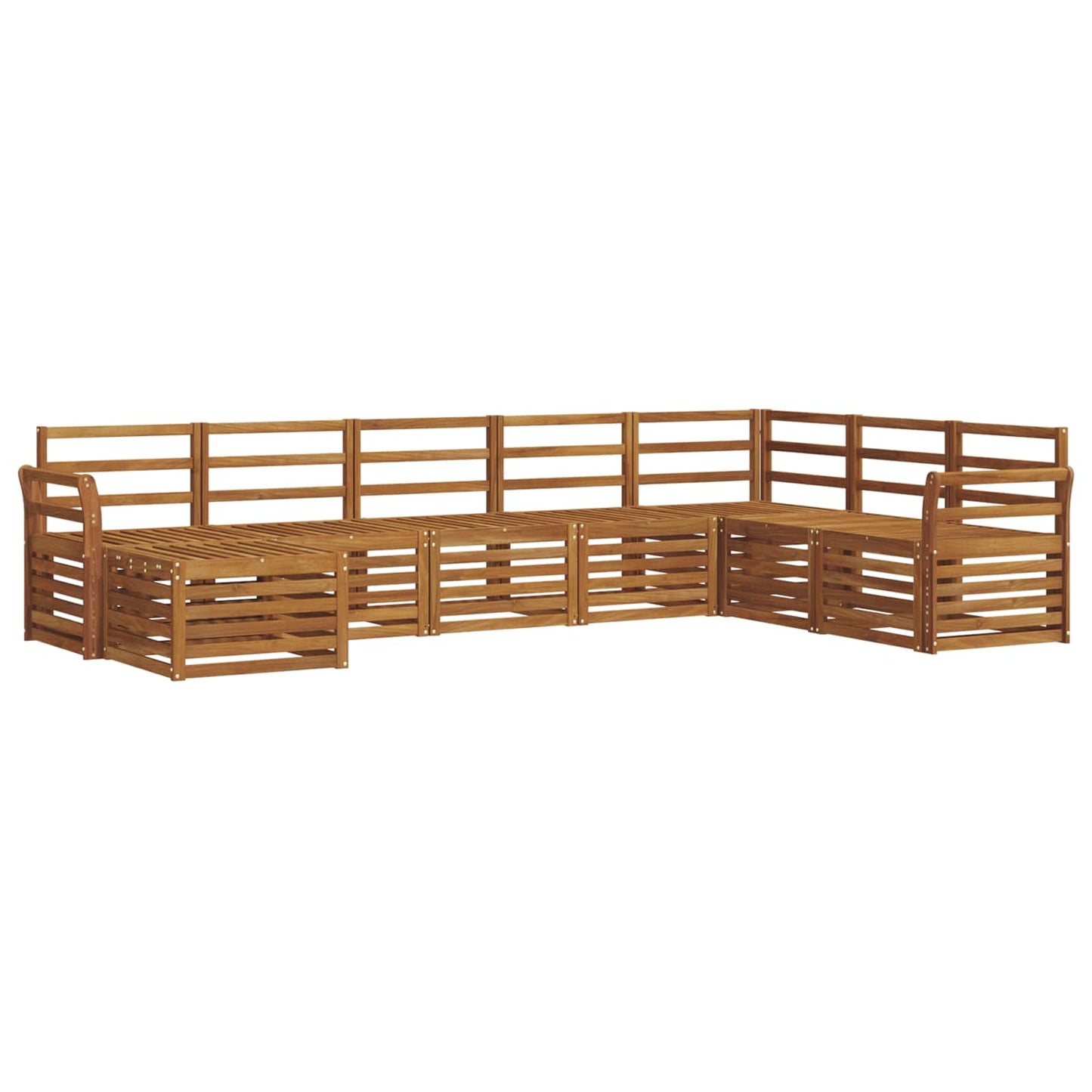 Buiten bankenset 8 pcs Naturel Massief Acaciahout is nu te koop bij PeponiXL, paradijselijk wonen!