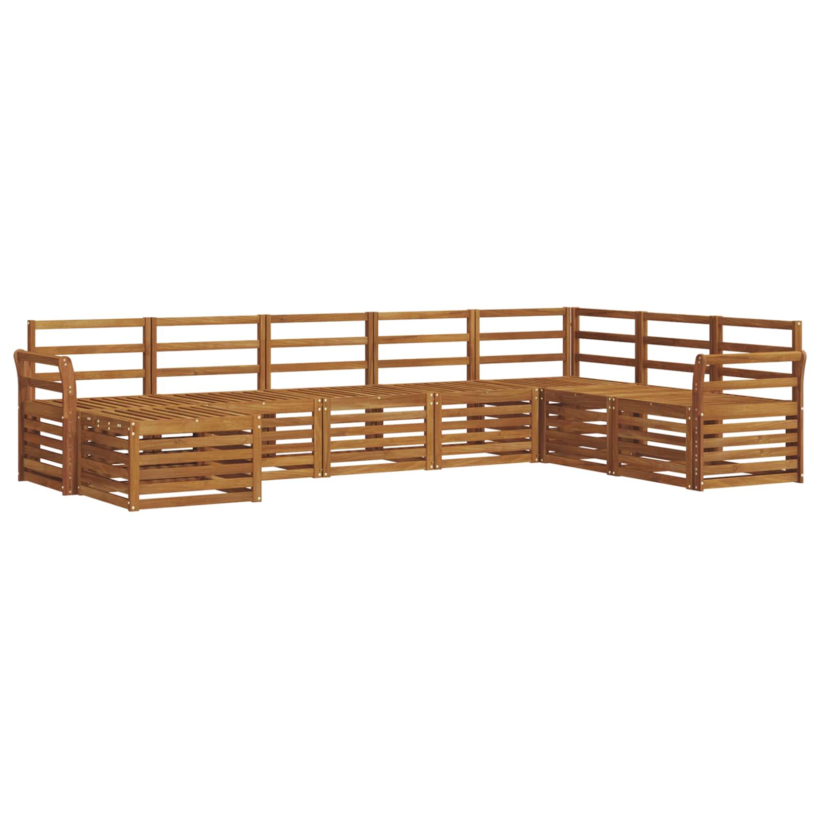 Buiten bankenset 8 pcs Naturel Massief Acaciahout is nu te koop bij PeponiXL, paradijselijk wonen!
