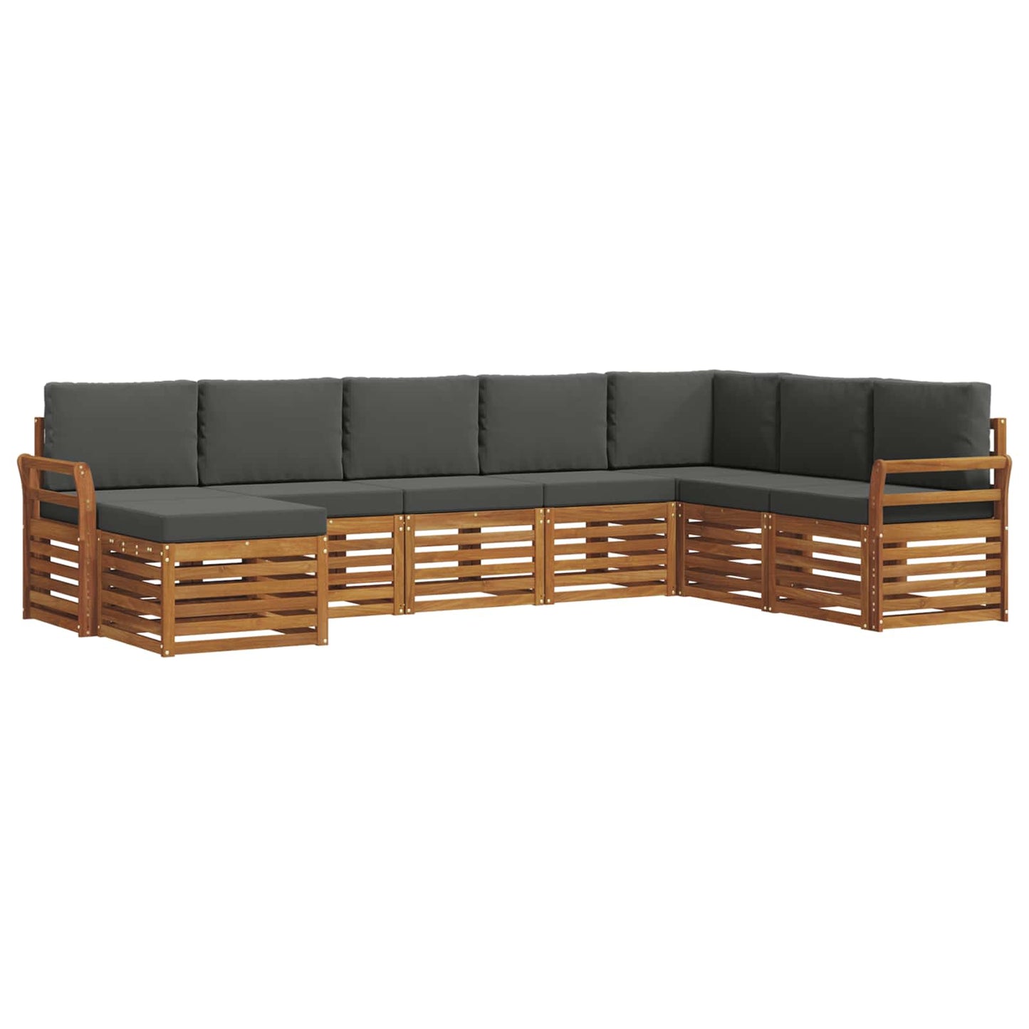 Buiten bankenset met kussen 8 pcs Natuurlijk en Antraciet is nu te koop bij PeponiXL, paradijselijk wonen!