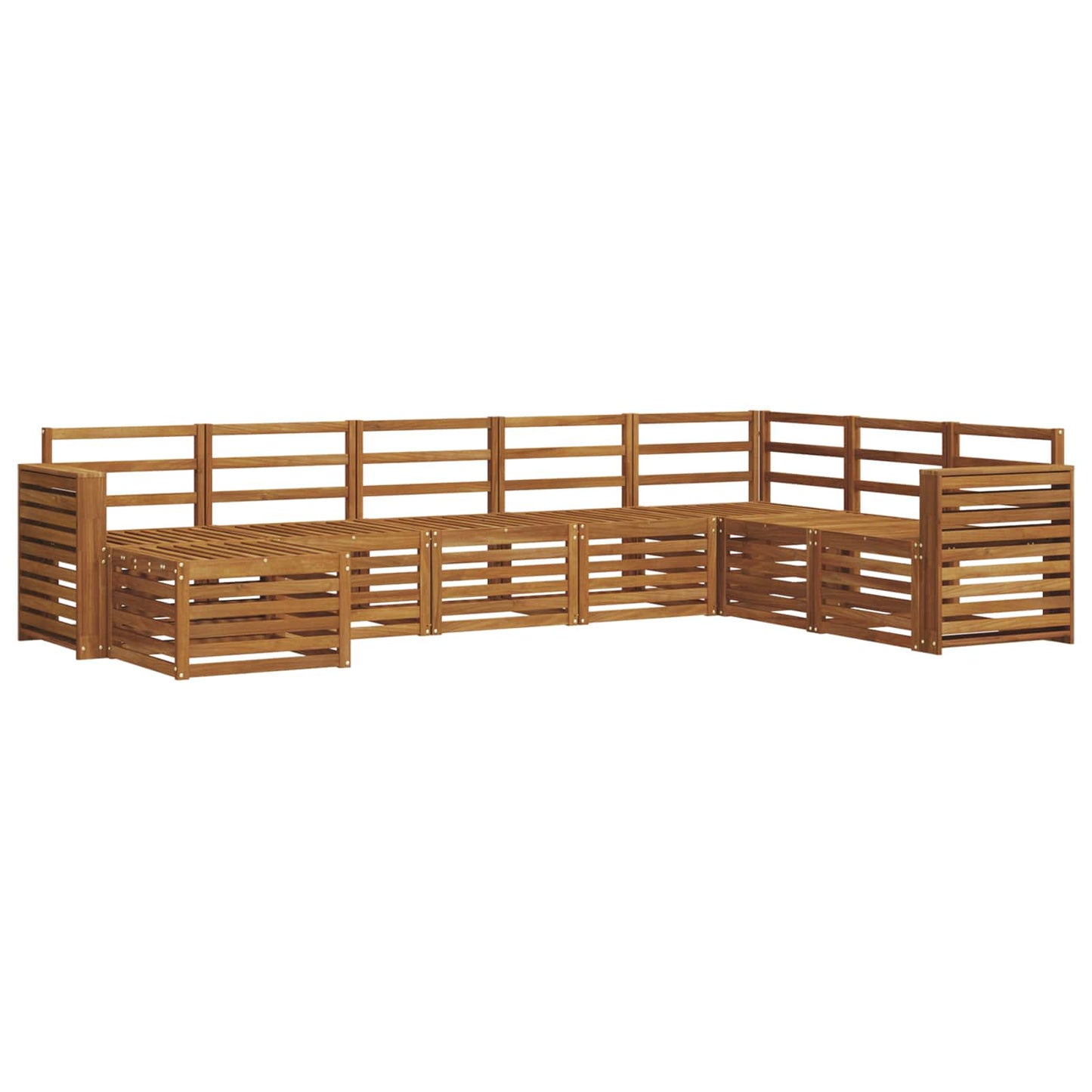 Buiten bankenset 8 pcs Naturel Massief Acaciahout is nu te koop bij PeponiXL, paradijselijk wonen!