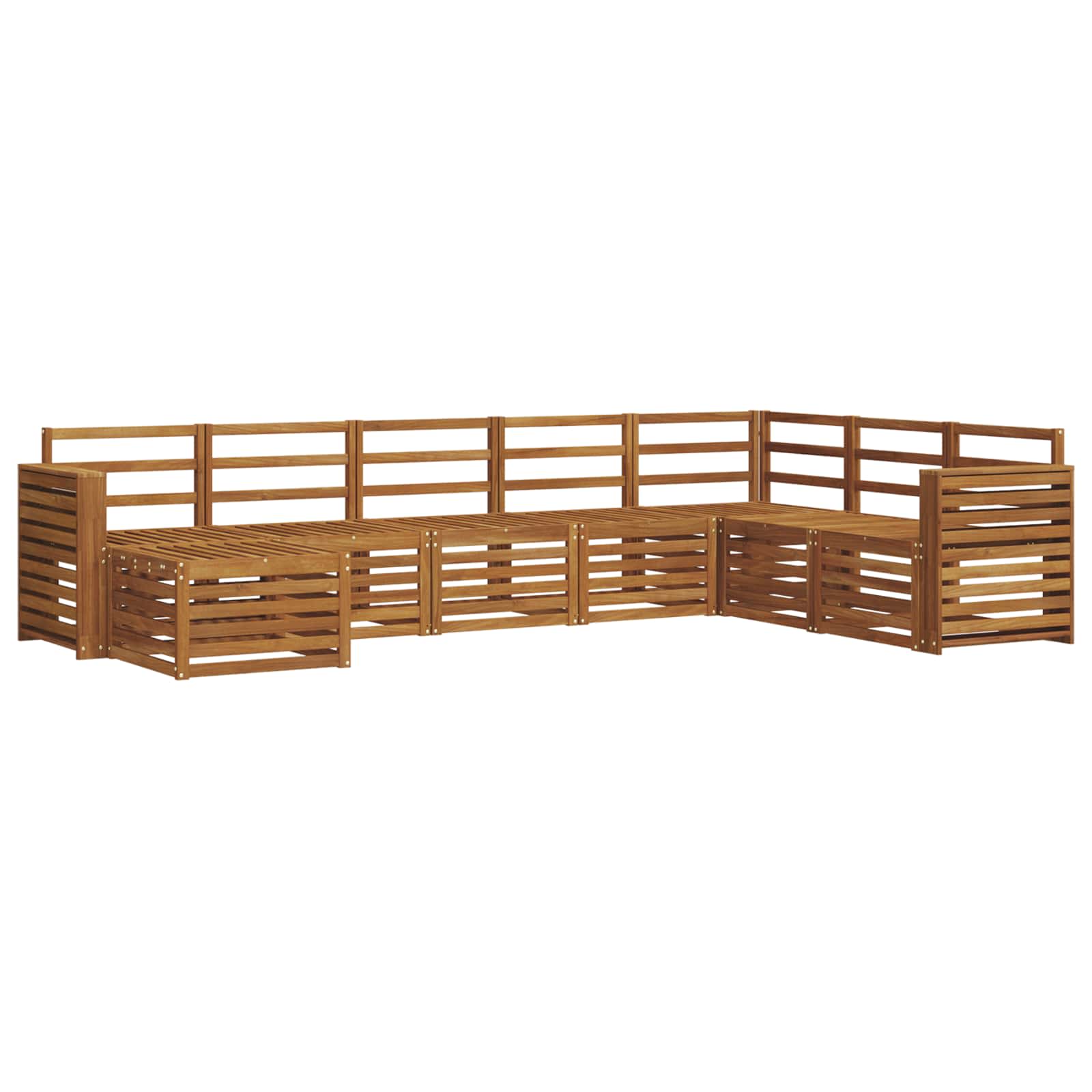 Buiten bankenset 8 pcs Naturel Massief Acaciahout is nu te koop bij PeponiXL, paradijselijk wonen!