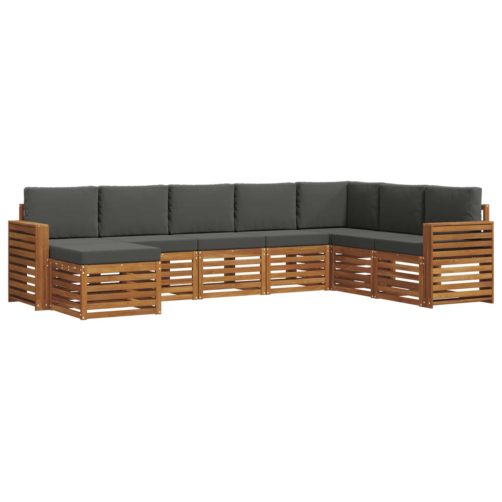 Buiten bankenset met kussen 8 pcs Natuurlijk en Antraciet is nu te koop bij PeponiXL, paradijselijk wonen!