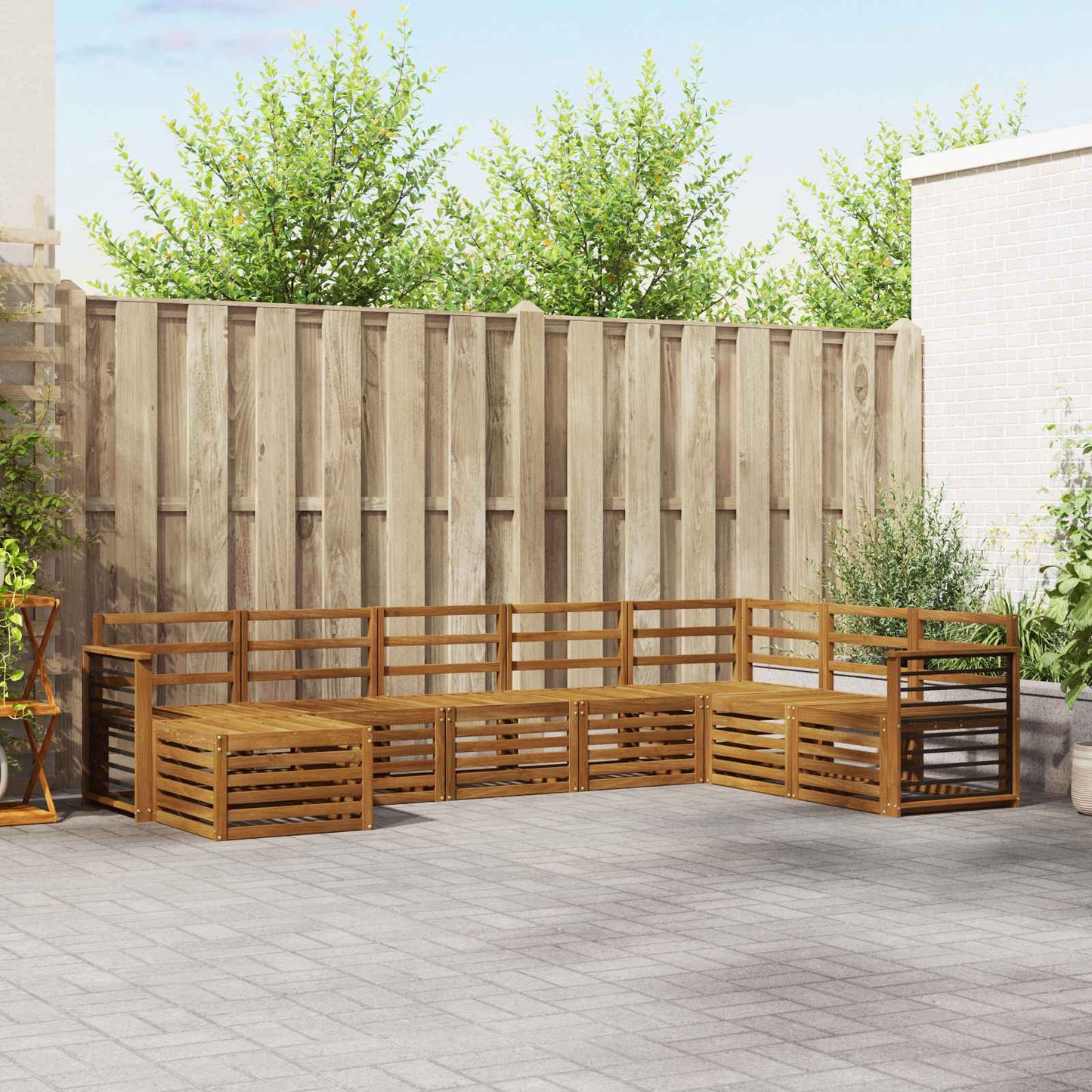 Sofa-Sets 8 pcs Naturel Massief Acaciahout is nu te koop bij PeponiXL, paradijselijk wonen!