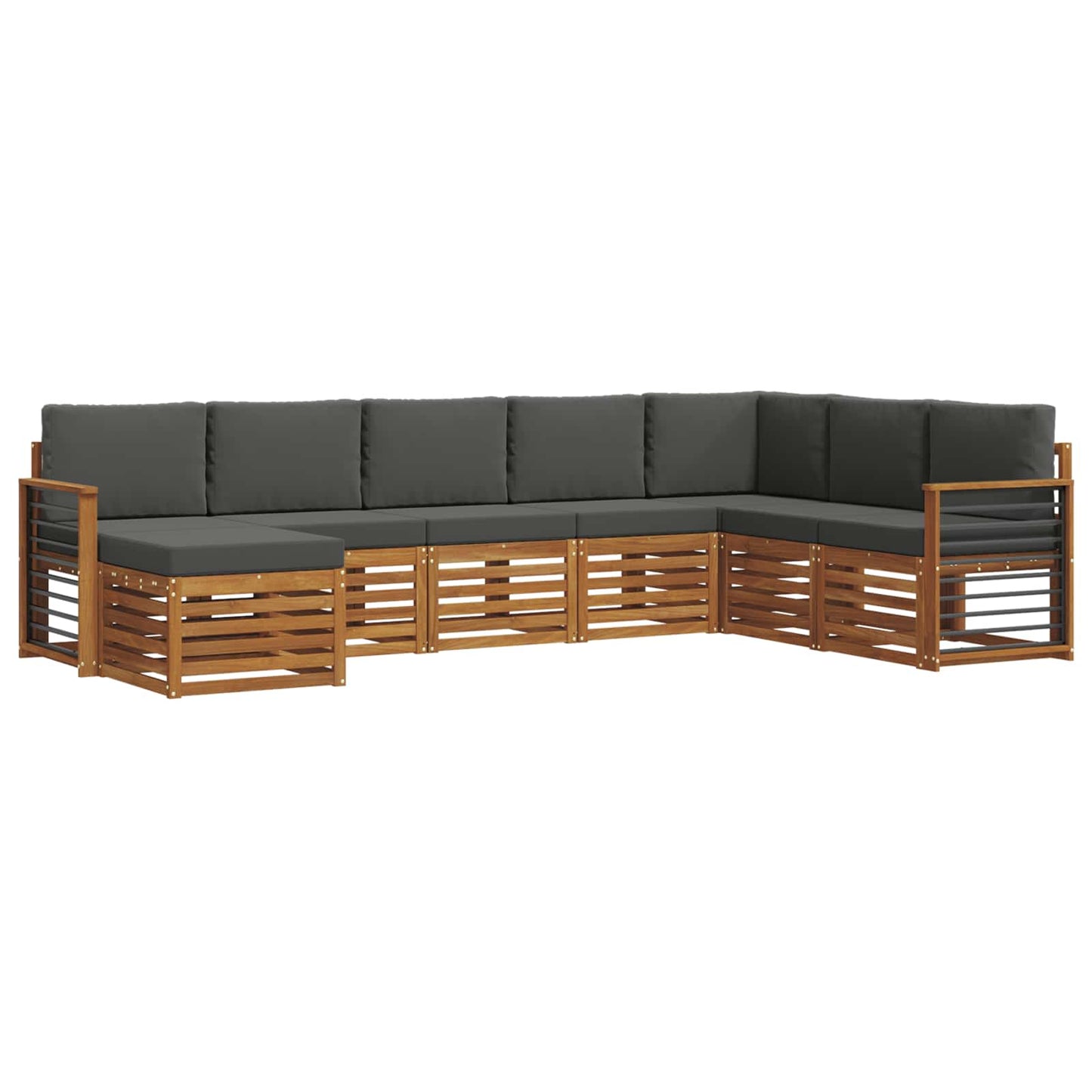 Buiten bankenset met kussen 8 pcs Natuurlijk en Antraciet is nu te koop bij PeponiXL, paradijselijk wonen!