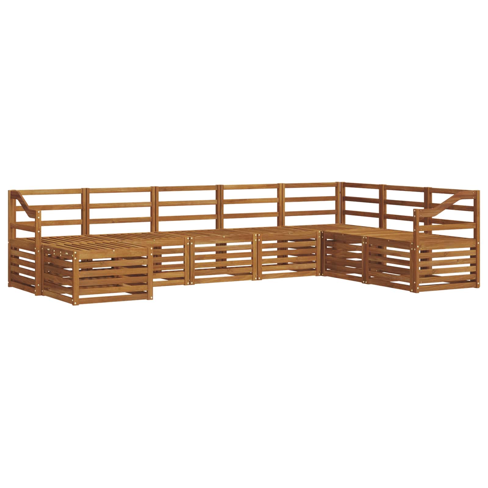 Buiten bankenset 8 pcs Naturel Massief Acaciahout is nu te koop bij PeponiXL, paradijselijk wonen!