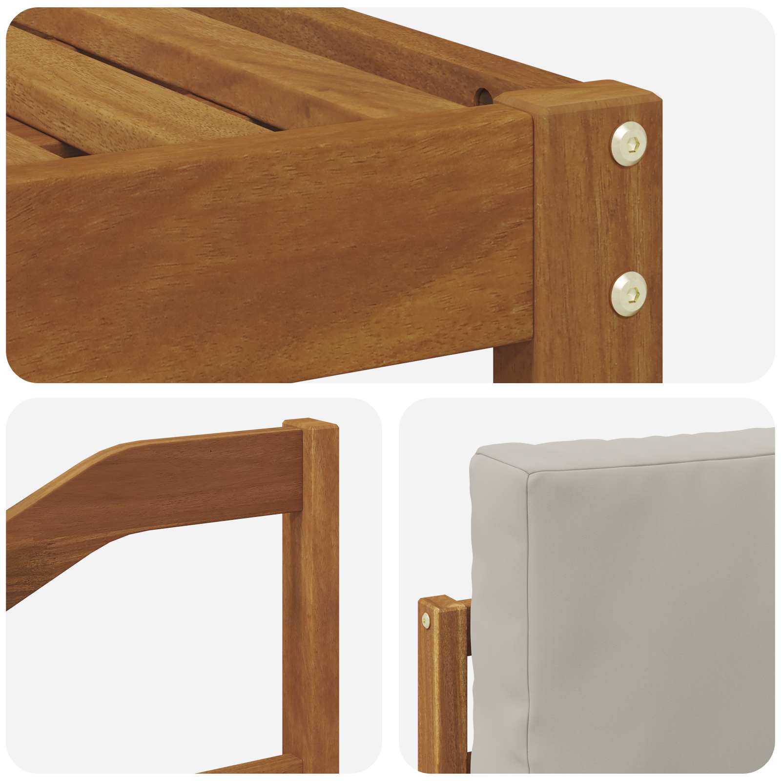 Buiten bankenset met kussen 8 pcs Natuurlijk en Lichtgrijs is nu te koop bij PeponiXL, paradijselijk wonen!