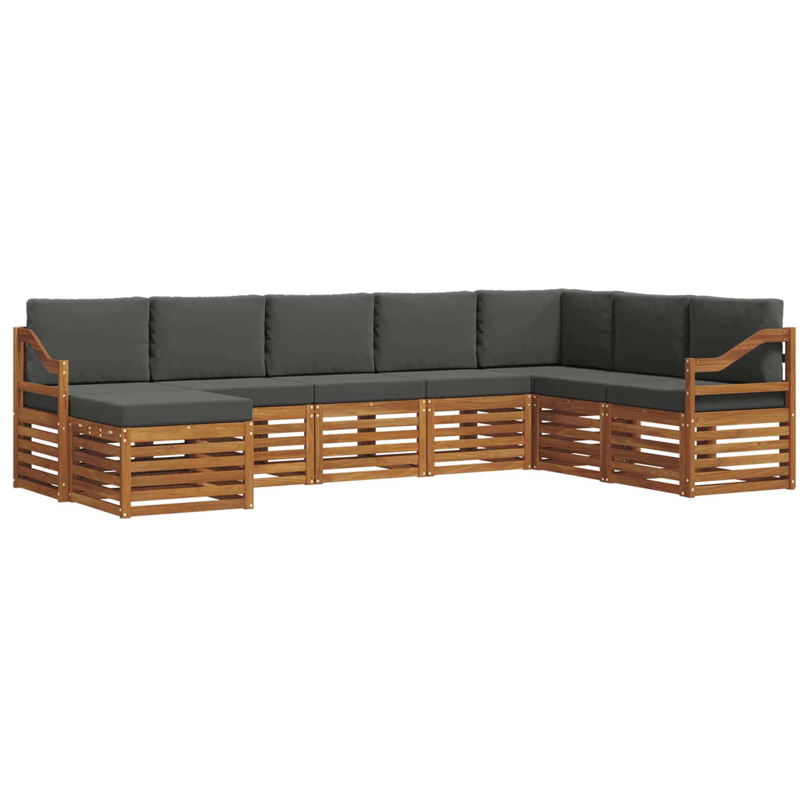 Buiten bankenset met kussen 8 pcs Natuurlijk en Antraciet is nu te koop bij PeponiXL, paradijselijk wonen!