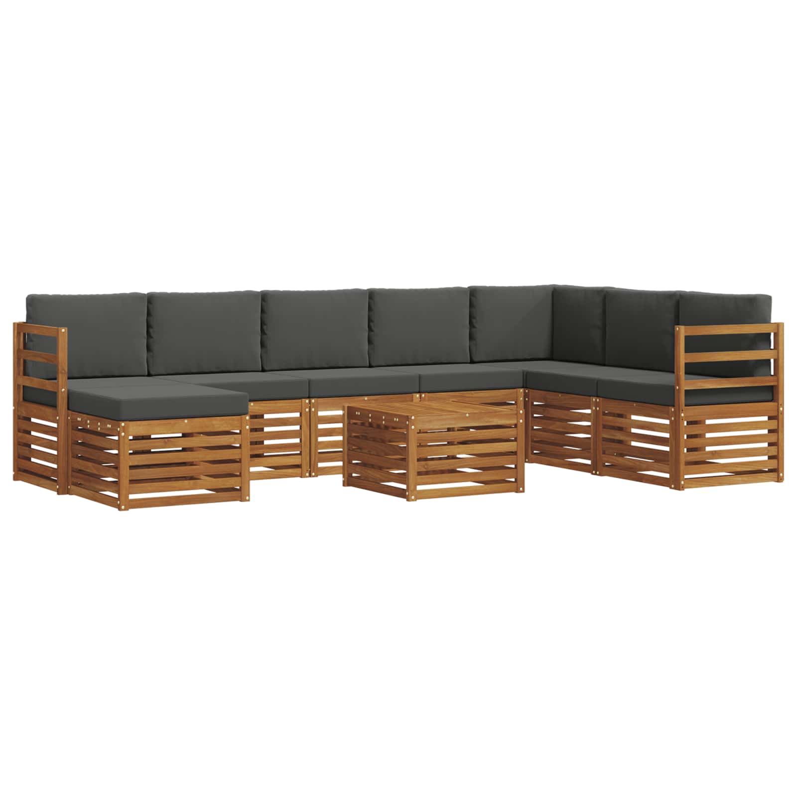 Buiten bankenset met kussen 9 pcs Natuurlijk en Antraciet is nu te koop bij PeponiXL, paradijselijk wonen!