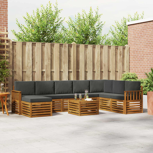 Buiten bankenset met kussen 9 pcs Natuurlijk en Antraciet is nu te koop bij PeponiXL, paradijselijk wonen!