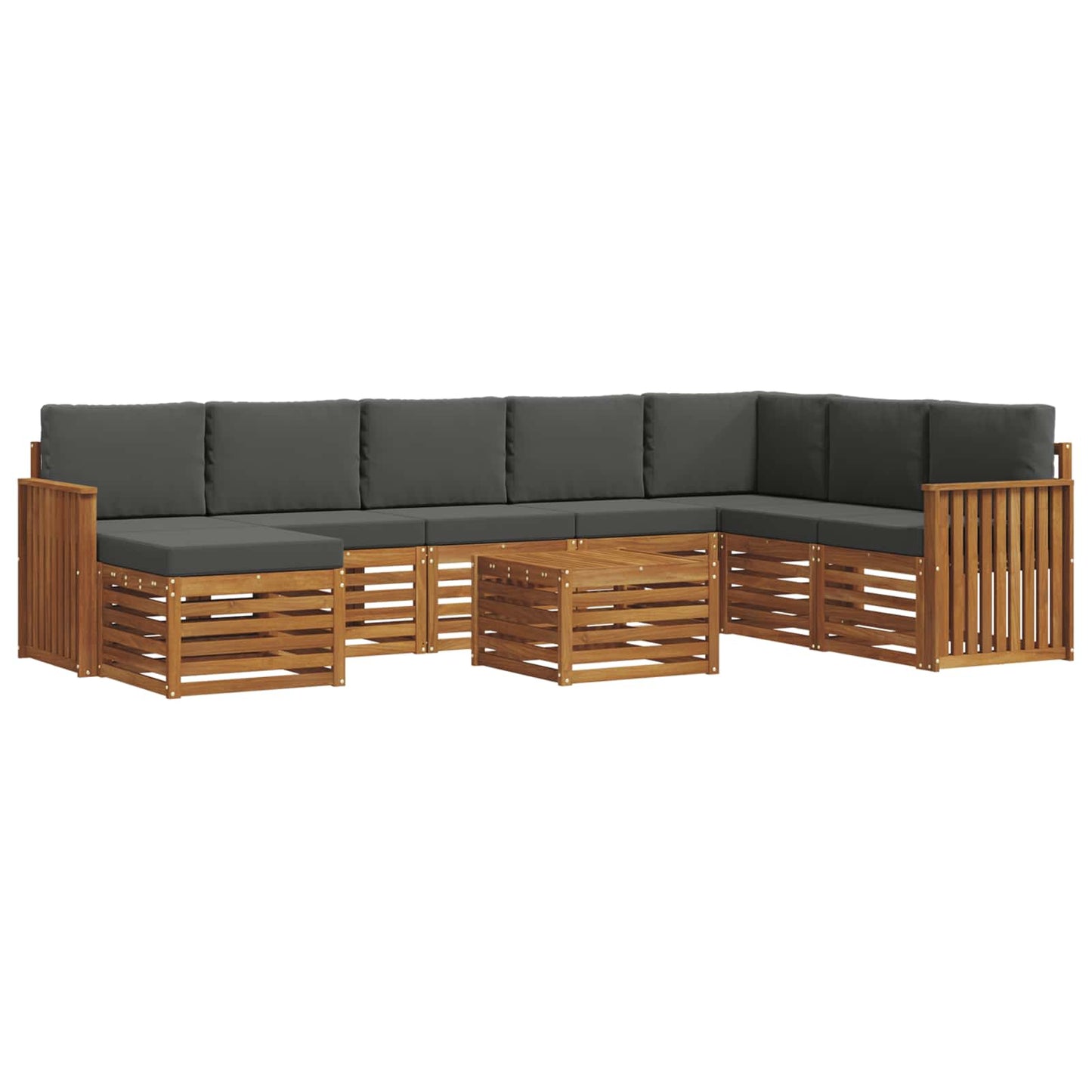Buiten bankenset met kussen 9 pcs Natuurlijk en Antraciet is nu te koop bij PeponiXL, paradijselijk wonen!